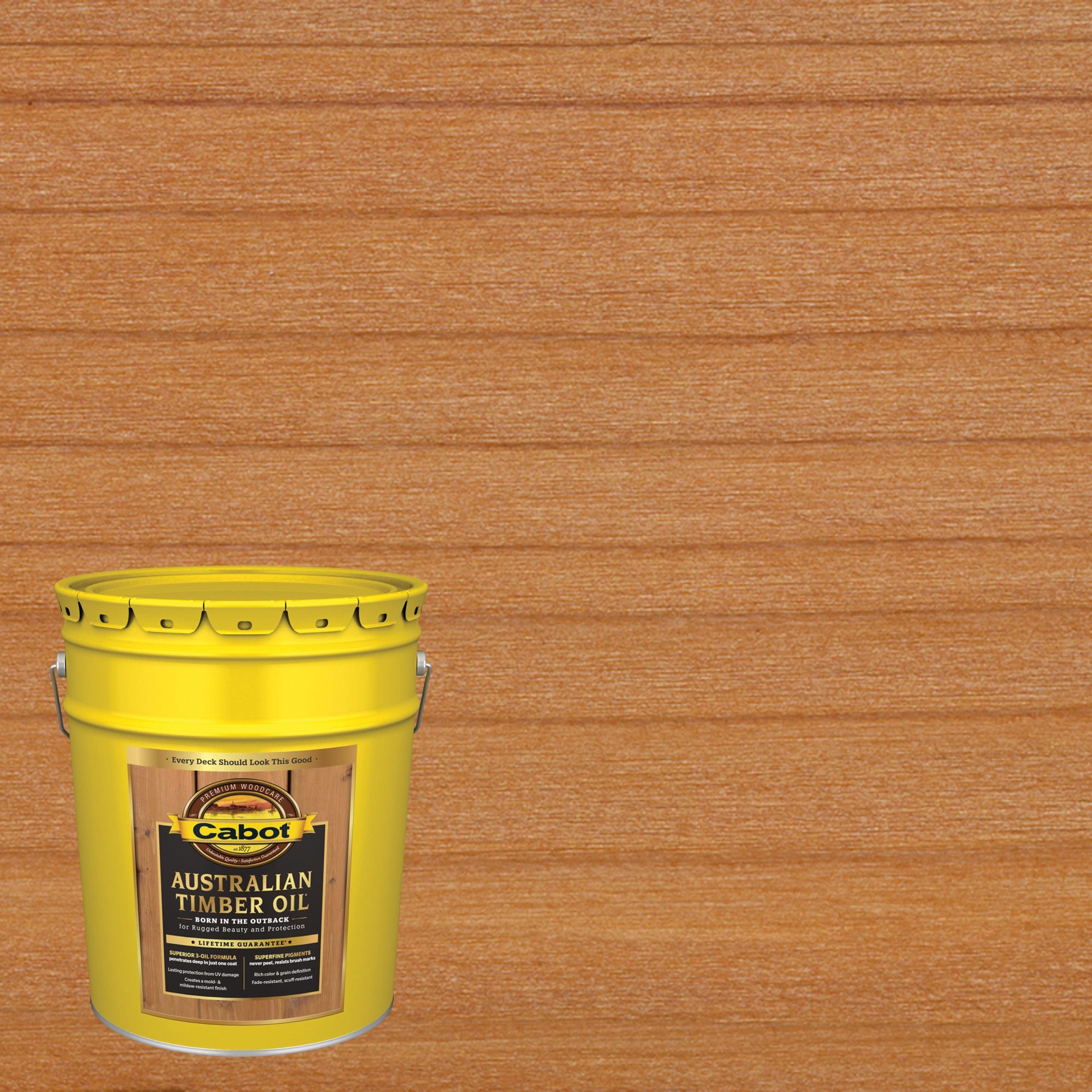 slide 1 of 6, Cabot Australian Timber Oil Pre-tinted Honey Teak Transparent Exterior Wood Stain (5-Gallon), 1 ct