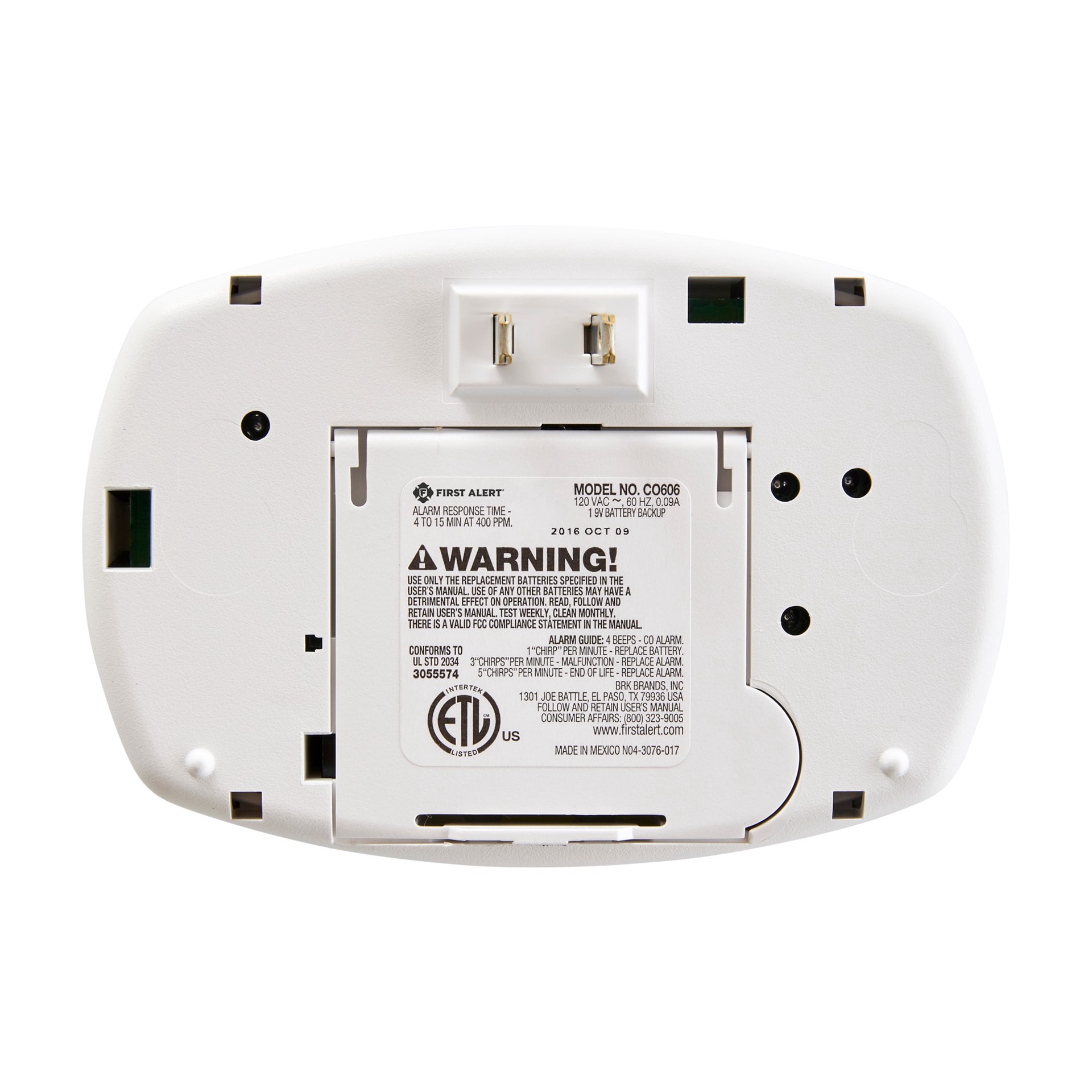 slide 4 of 6, First Alert Plug-in Carbon Monoxide Detector, 1 ct