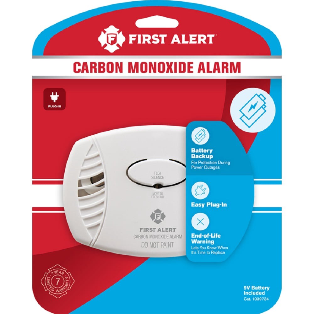 slide 1 of 6, First Alert Plug-in Carbon Monoxide Detector, 1 ct
