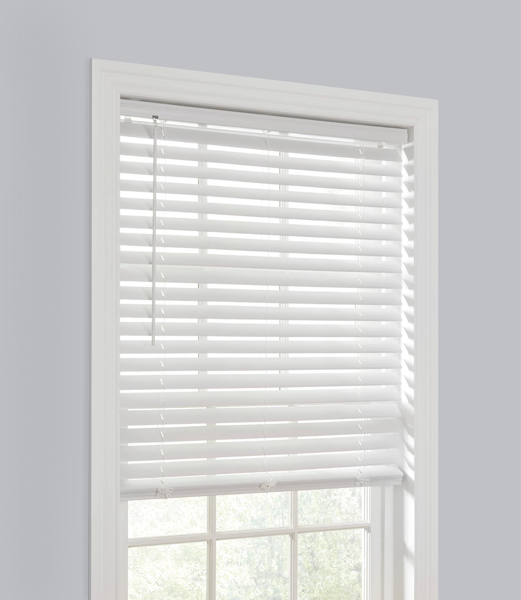 slide 4 of 6, Project Source Premium 2-in Slat Width 35-in x 64-in Cordless White Vinyl Room darkening Horizontal blinds, 1 ct