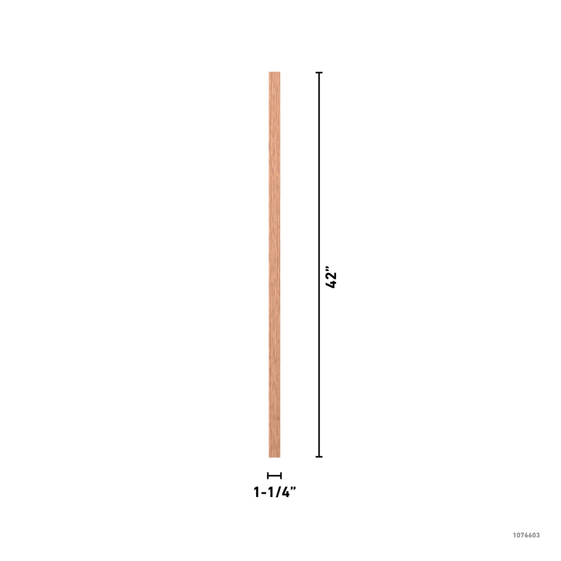 slide 4 of 5, L.J. Smith Stair Systems 42-in x 1.25-in Unfinished Red oak Square top Flat Stair Baluster, 1 ct