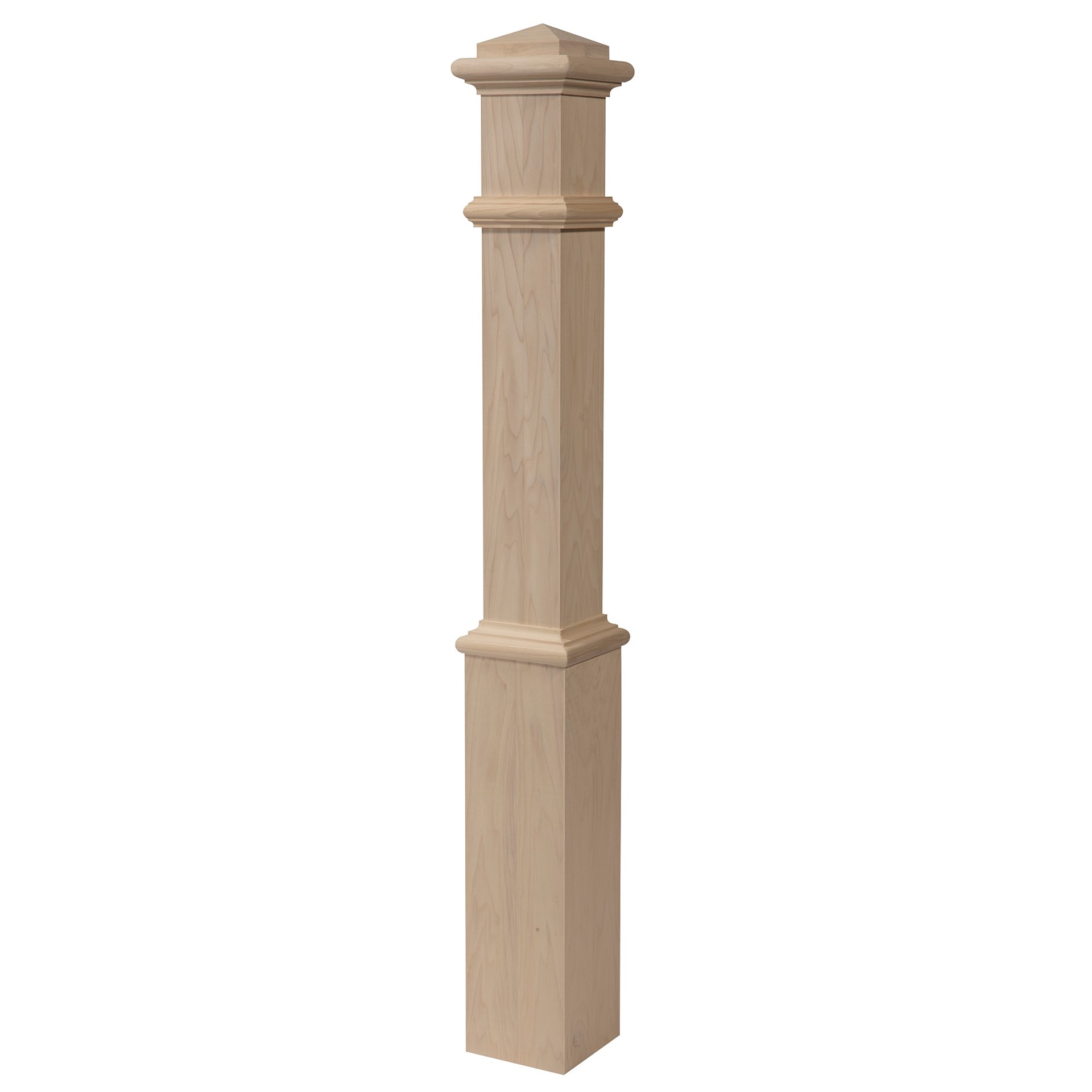 slide 1 of 4, L.J. Smith Stair Systems 55-in x 6.25-in Unfinished Poplar Craftsman Starting Stair Newel Post, 1 ct