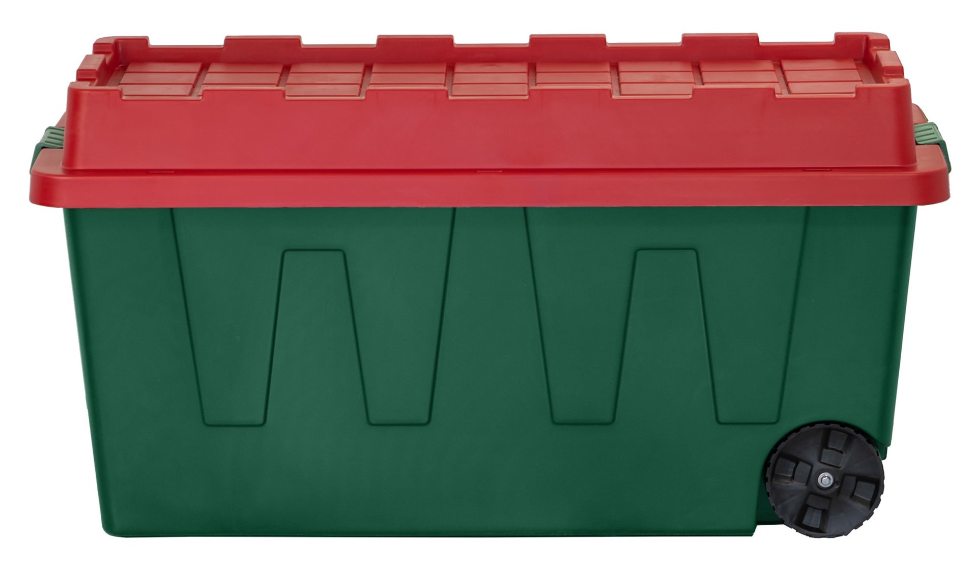 slide 2 of 6, Holiday Living X-large 64 -Gallons ( 256 -Quarts ) Green Heavy Duty Rolling Stackable Tote with Latching Lid, 1 ct