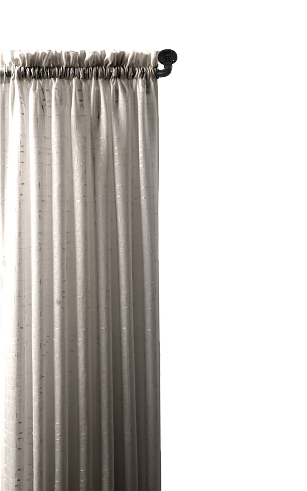 slide 5 of 6, allen + roth 72-in to 144-in Black Steel Single Curtain Rod, 1 ct