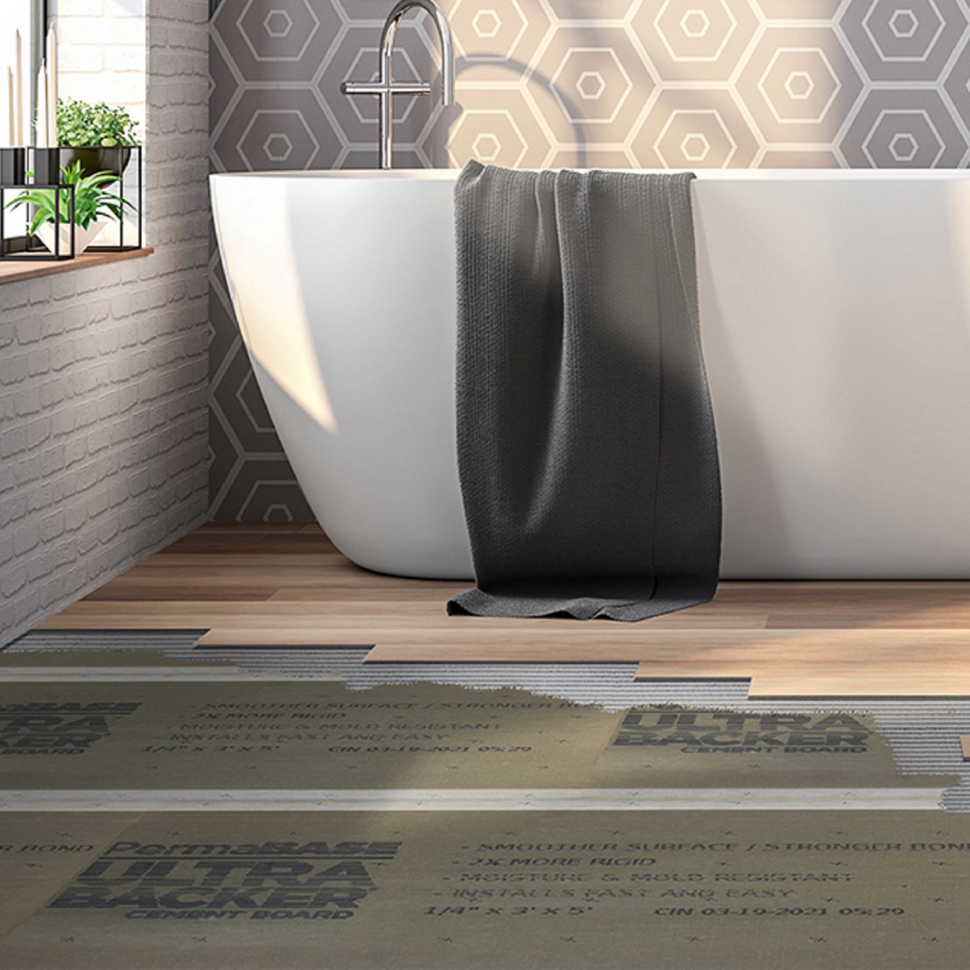 slide 3 of 6, PermaBASE UltraBacker 3-ft x 5-ft x 1/4-in Cement Backer Board 1.0 Sheets, 1 ct