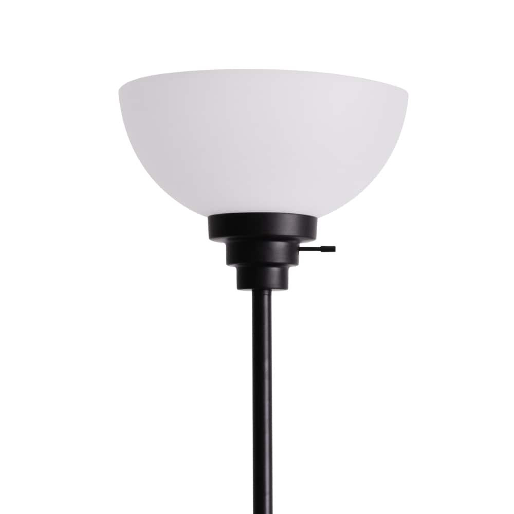 slide 3 of 6, Style Selections 71-in Black Shaded floor lamp Floor Lamp with Plastic Shade, 1 ct
