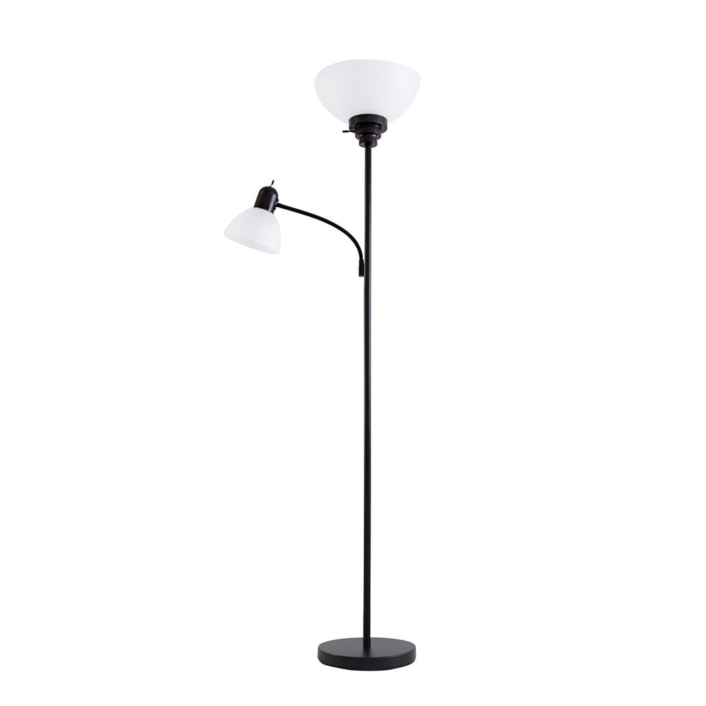 slide 1 of 6, Style Selections 71-in Black Shaded floor lamp Floor Lamp with Plastic Shade, 1 ct