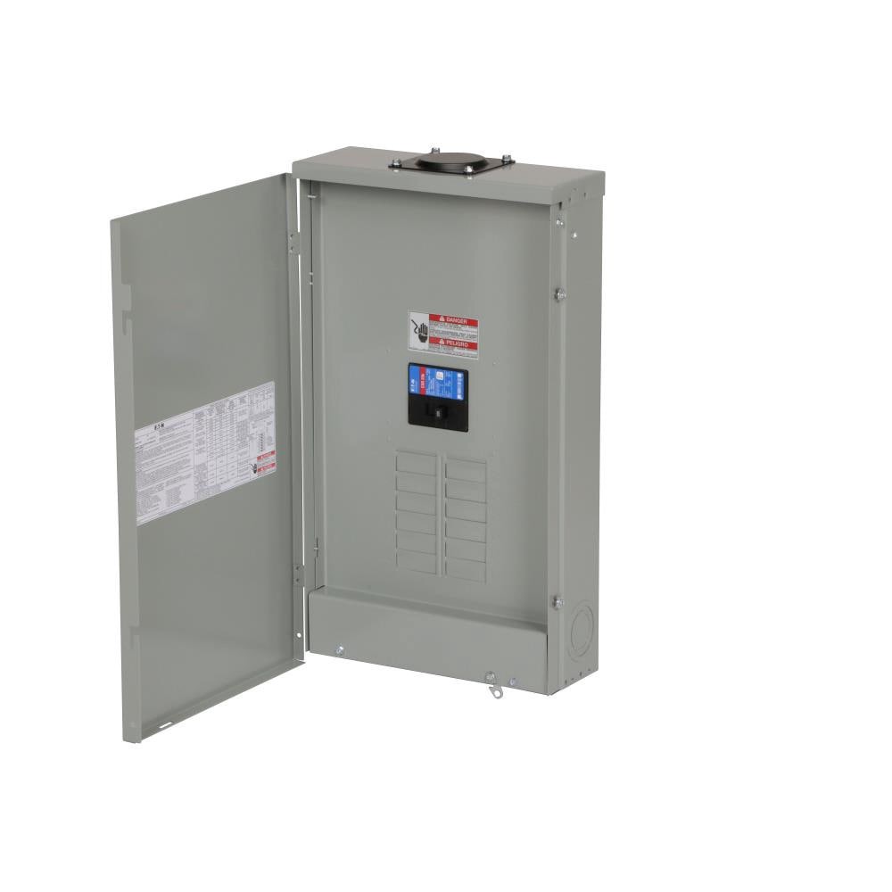 slide 2 of 6, Eaton Type BR 200 -Amp 8 -Spaces 16 -Circuit Outdoor Main Breaker Plug-On Neutral Load Center, 1 ct