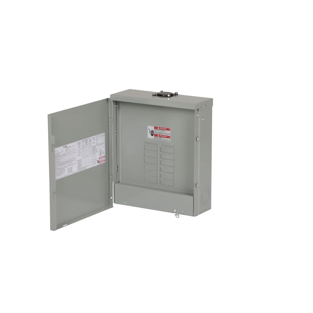 slide 2 of 6, Eaton Type BR 125 -Amp 12 -Spaces 24 -Circuit Outdoor Main Breaker Plug-On Neutral Load Center, 1 ct
