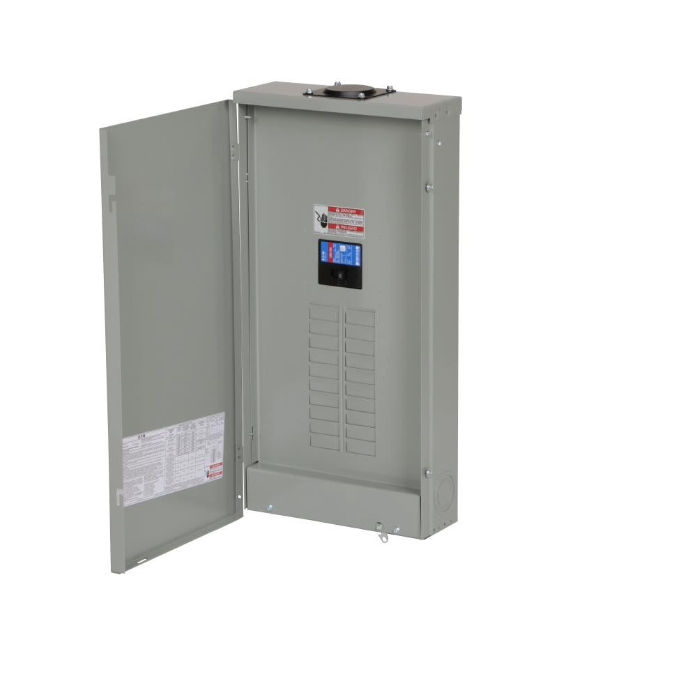 slide 2 of 6, Eaton Type BR 200 -Amp 20 -Spaces 40 -Circuit Outdoor Main Breaker Plug-On Neutral Load Center, 1 ct