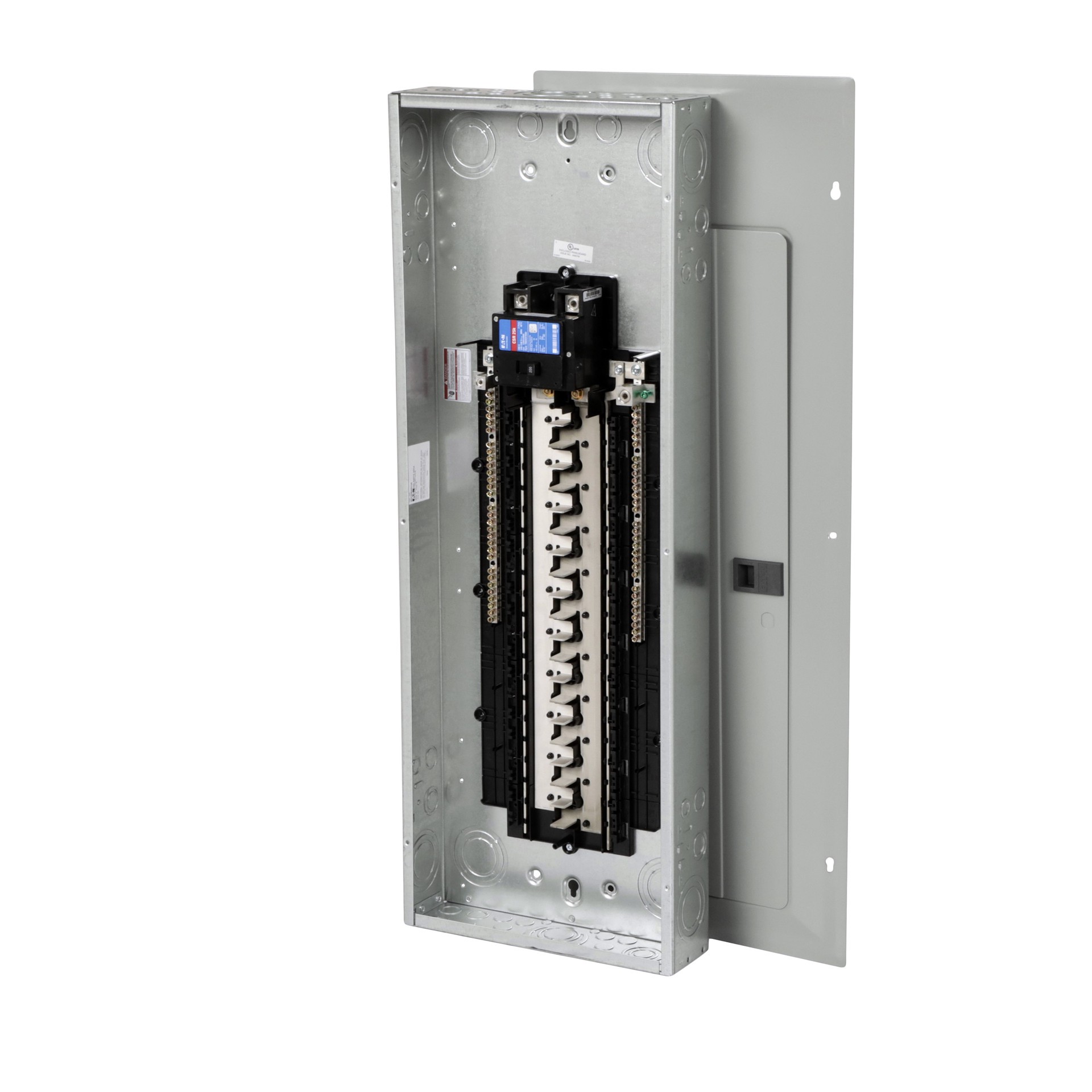 slide 2 of 6, Eaton Type BR 200 -Amp 40 -Spaces 80 -Circuit Indoor Main Breaker Plug-On Neutral Load Center (Value Pack), 1 ct