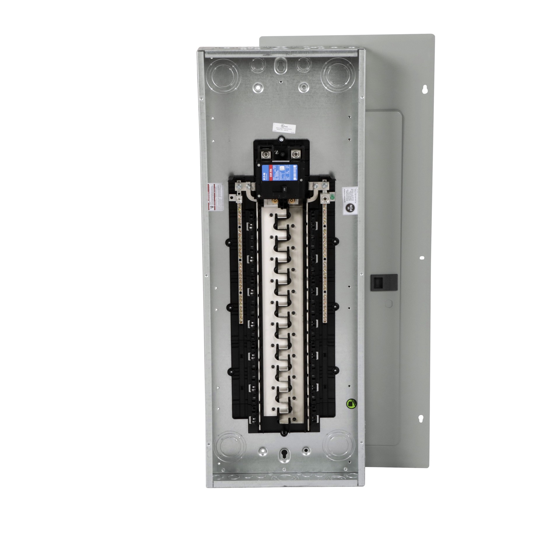 slide 1 of 6, Eaton Type BR 200 -Amp 40 -Spaces 80 -Circuit Indoor Main Breaker Plug-On Neutral Load Center (Value Pack), 1 ct