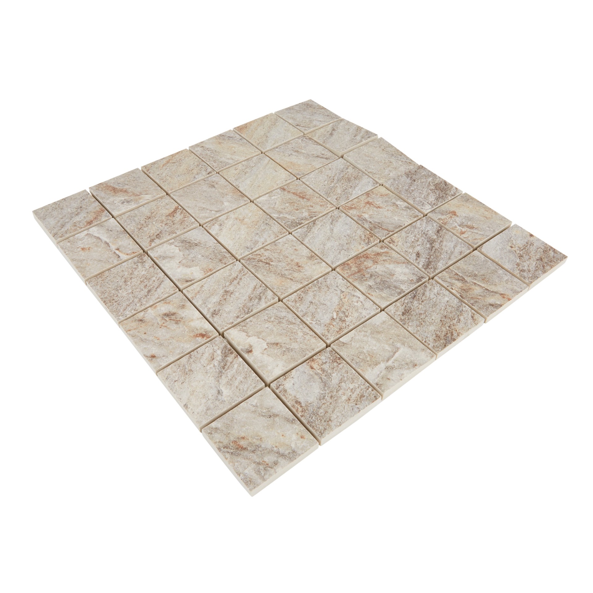 slide 2 of 6, DELLA TORRE Riverdale Sand 12-in x 12-in Matte Porcelain Mosaic Floor and Wall Tile ( 0.95-sq ft Piece ), 1 ct