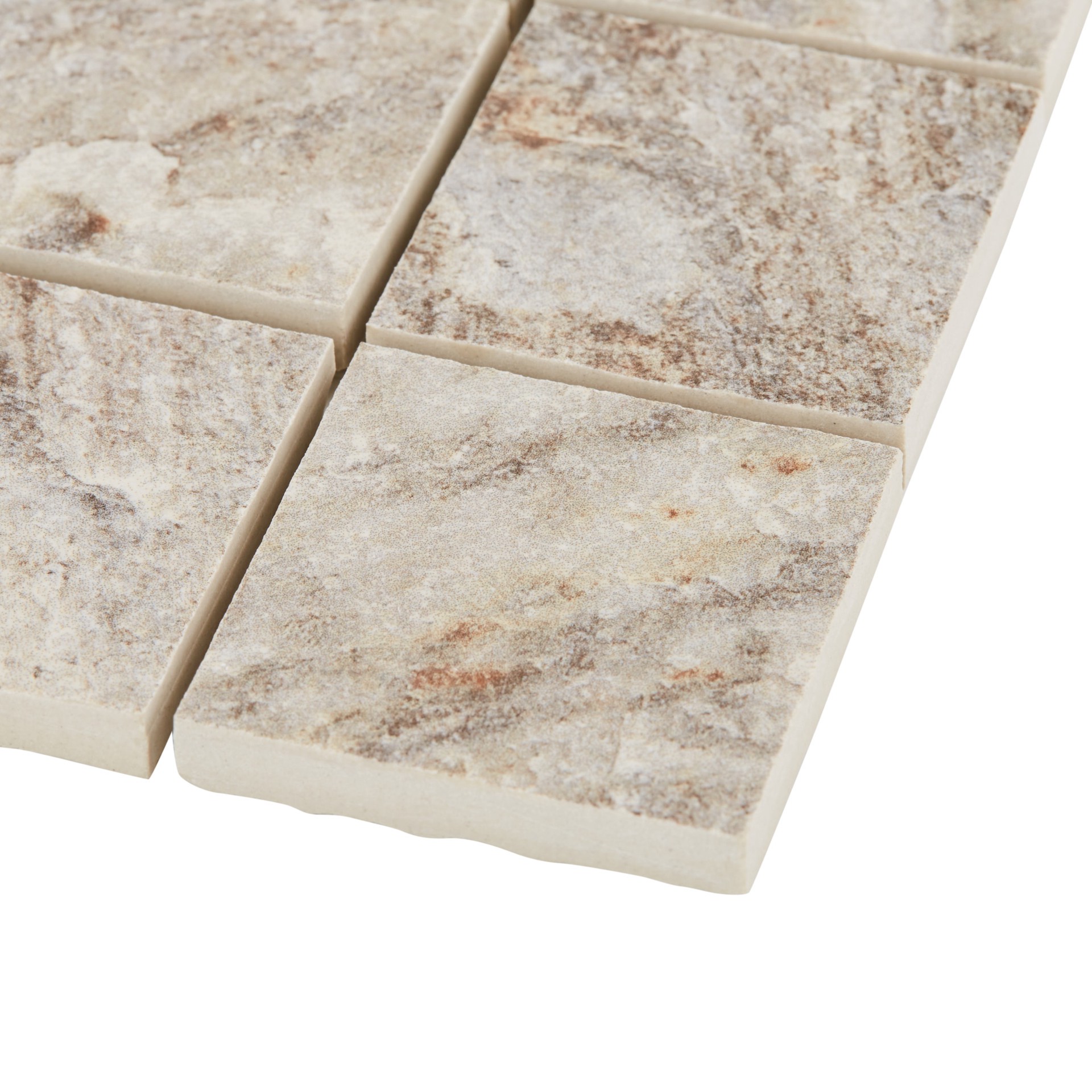 slide 4 of 6, DELLA TORRE Riverdale Sand 12-in x 12-in Matte Porcelain Mosaic Floor and Wall Tile ( 0.95-sq ft Piece ), 1 ct