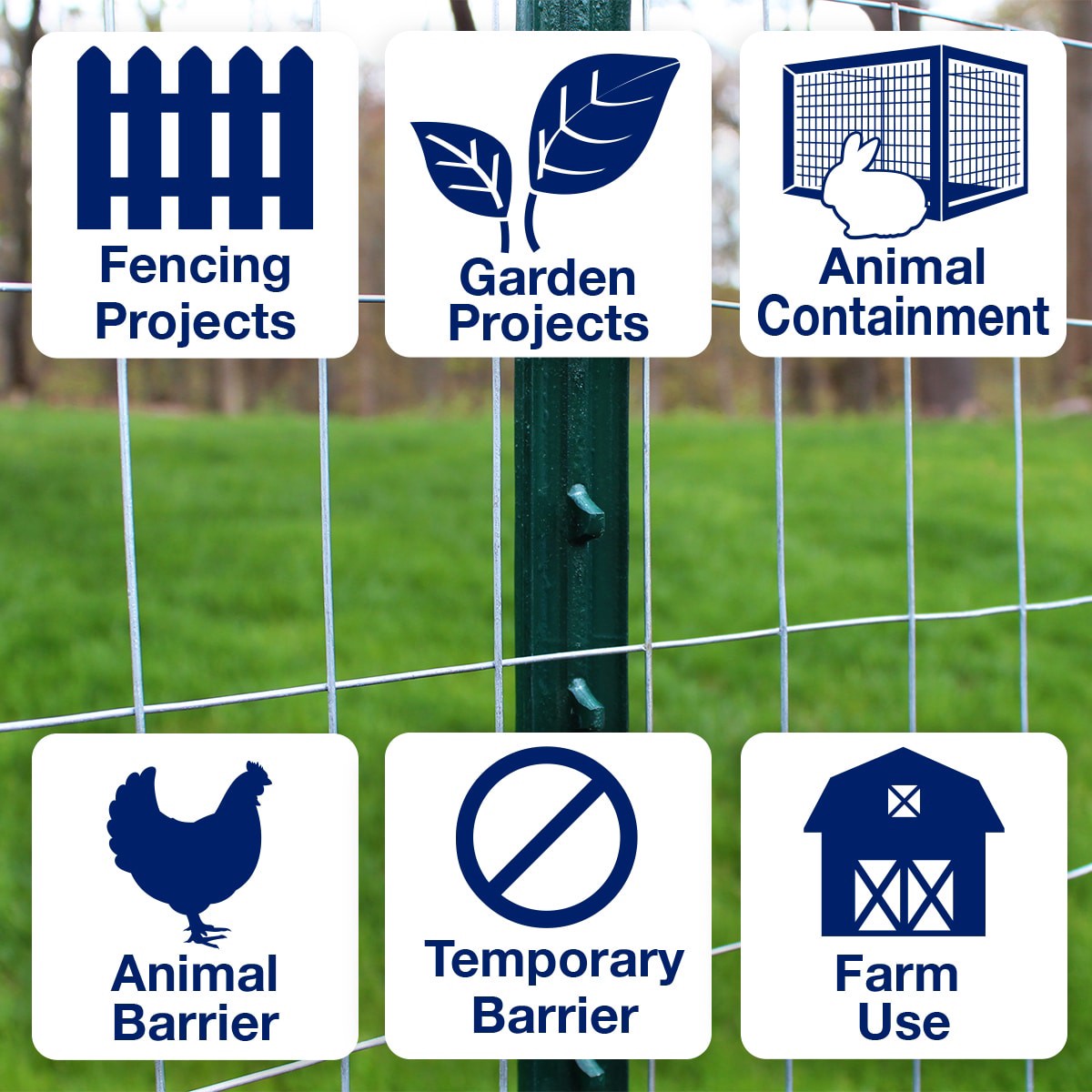 slide 3 of 6, IRONRIDGE 50-ft x 4-ft 14 -Gauge Gray Steel Welded Wire Rolled Fencing 2-in x 4-in - Mesh Size, 1 ct