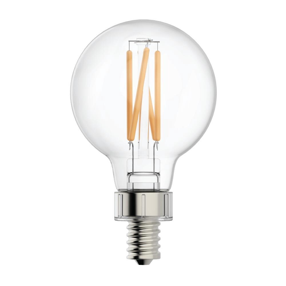 slide 2 of 3, GE Relax 40-Watt EQ G16.5 Soft White Candelabra Base (E-12) Dimmable LED Light Bulb (2-Pack), 1 ct