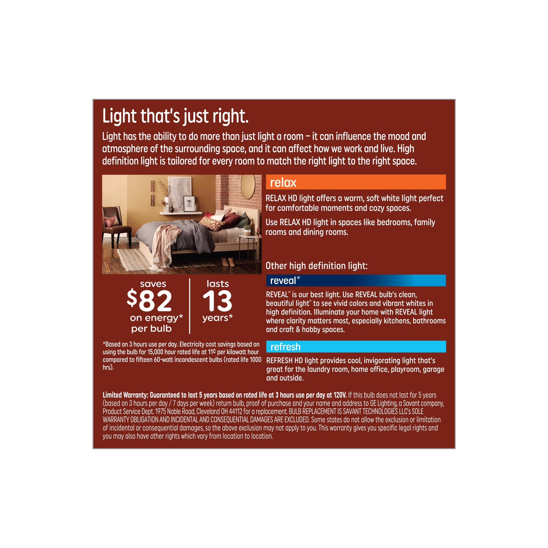 slide 5 of 6, GE Relax HD 60 -Watt EQ A19 Soft white GU24 pin base Dimmable LED General purpose Light Bulb 2 -Pack, 1 ct