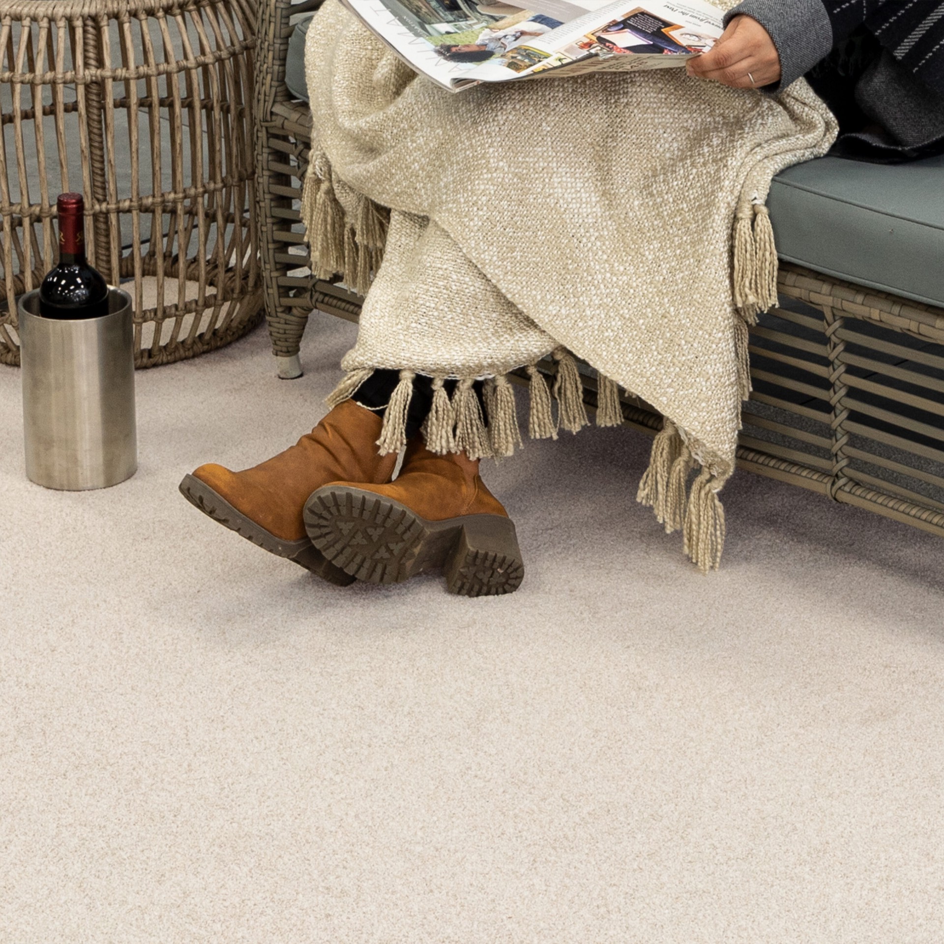 slide 3 of 6, Mohawk Home Residential Area Rugs 5 x 7 (ft) Tufted Polypropylene Assorted Colors Rectangular Indoor Solid Area rug, 1 ct