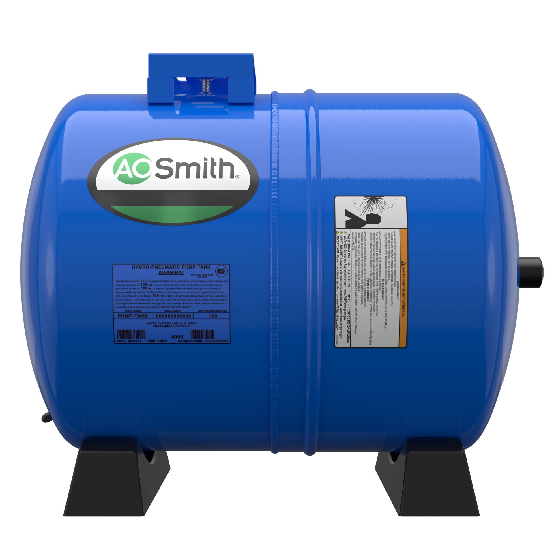 slide 1 of 6, A.O. Smith 20.0-Gallon Horizontal Well Pressure Tank, 1 ct
