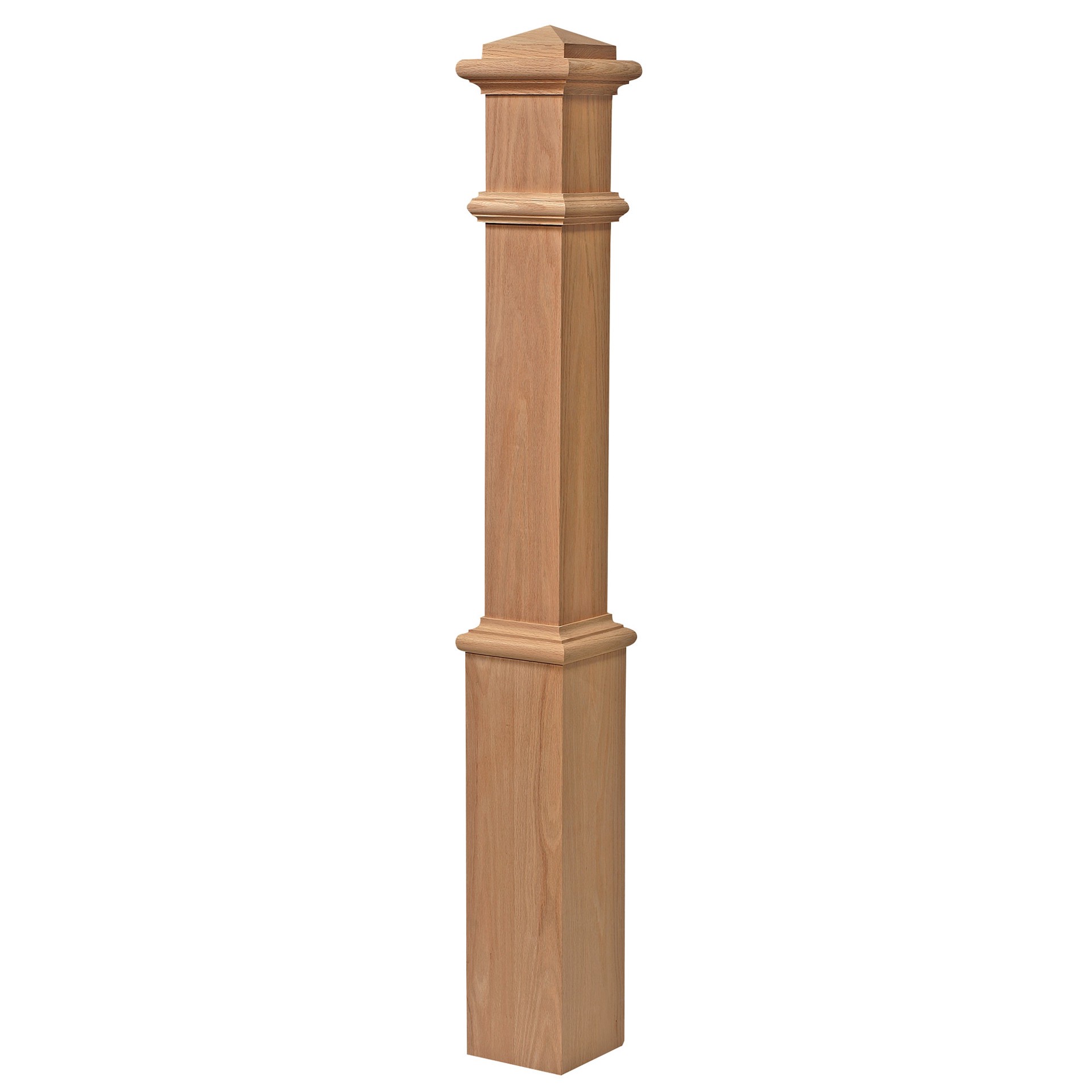slide 1 of 4, L.J. Smith Stair Systems 55-in x 6.25-in Unfinished Red oak Craftsman Starting Stair Newel Post, 1 ct