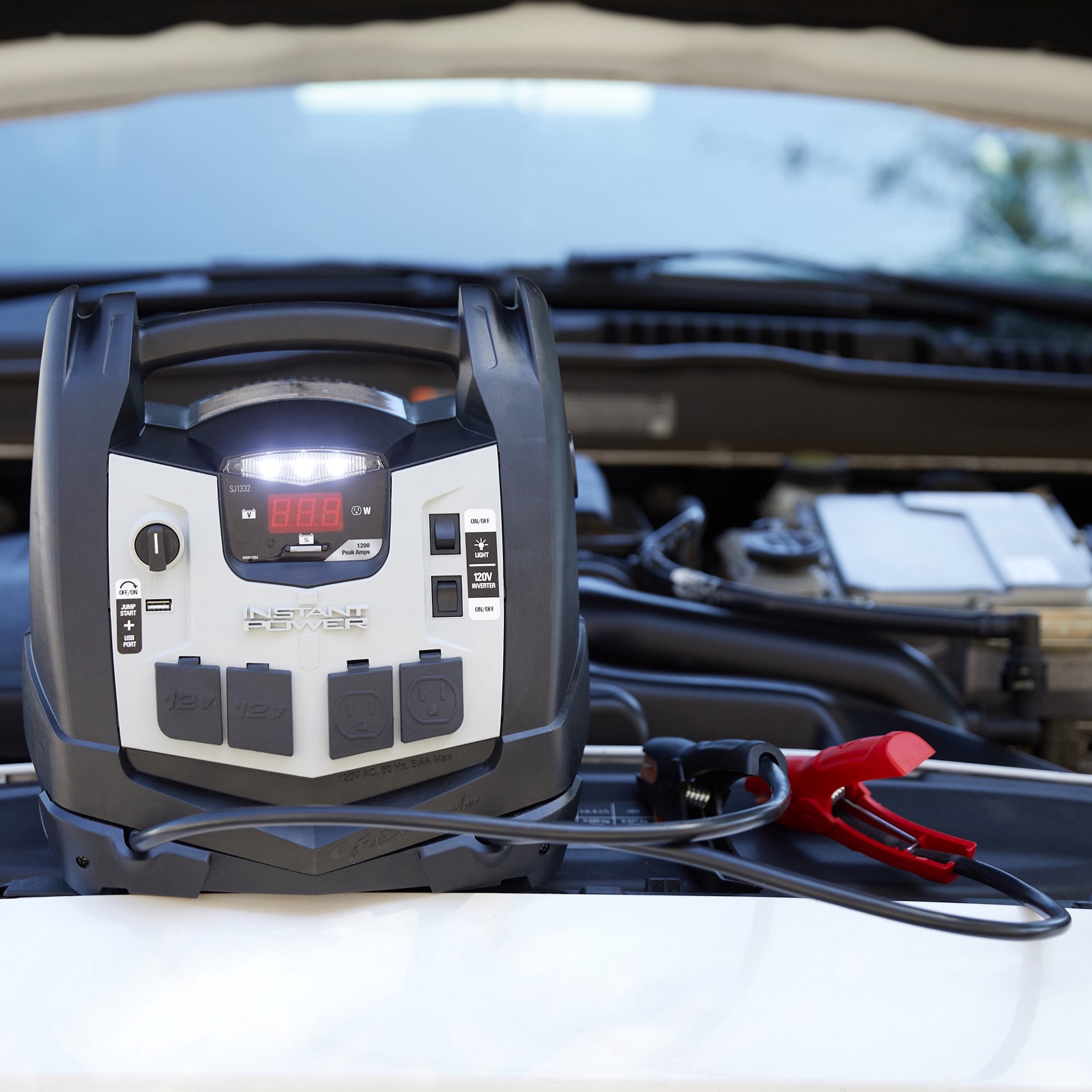 slide 4 of 6, Schumacher Electric 1200 -Amp 12 -Volt Portable Car Battery Jump Starter with Digital Display, 1 ct