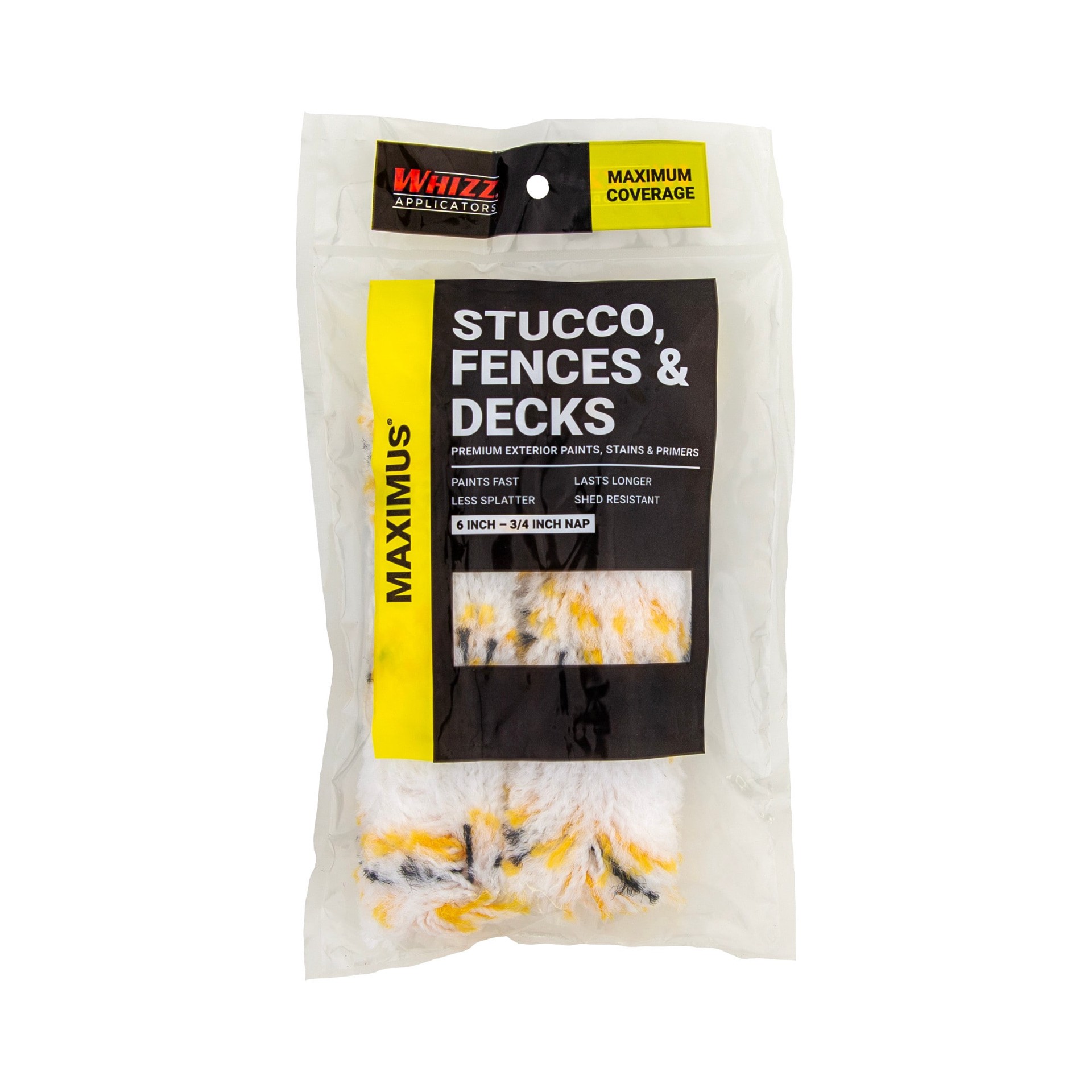 slide 1 of 6, WHIZZ 2 -Pack 6-in x 3/4-in Nap MAXIMUS Stucco, Fences, and Decks, 1 ct