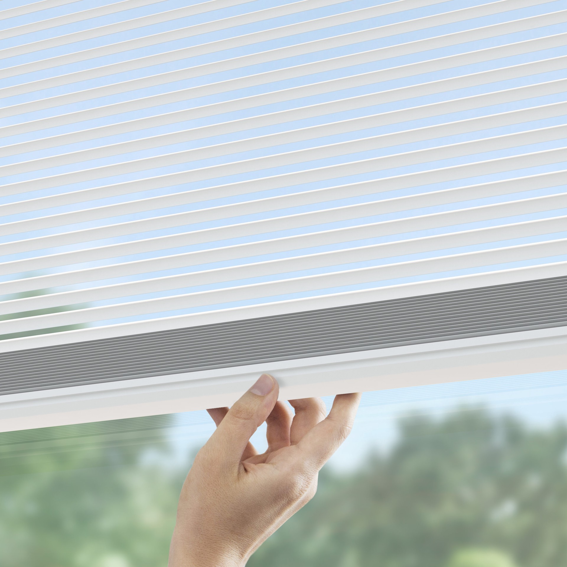 slide 5 of 6, LEVOLOR Trim+Go 1-in Slat Width 35-in x 64-in Cordless White Vinyl Room Darkening Mini-blinds, 1 ct