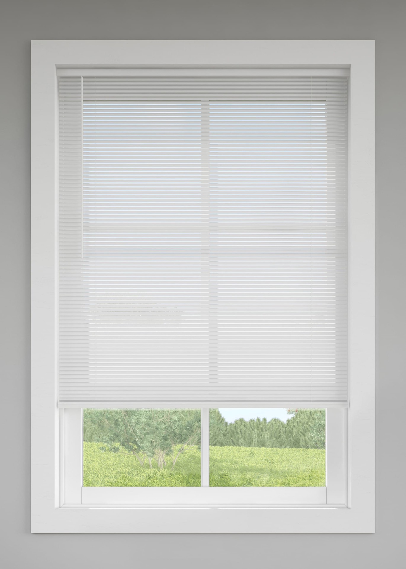 slide 1 of 6, LEVOLOR Trim+Go 1-in Slat Width 35-in x 64-in Cordless White Vinyl Room Darkening Mini-blinds, 1 ct