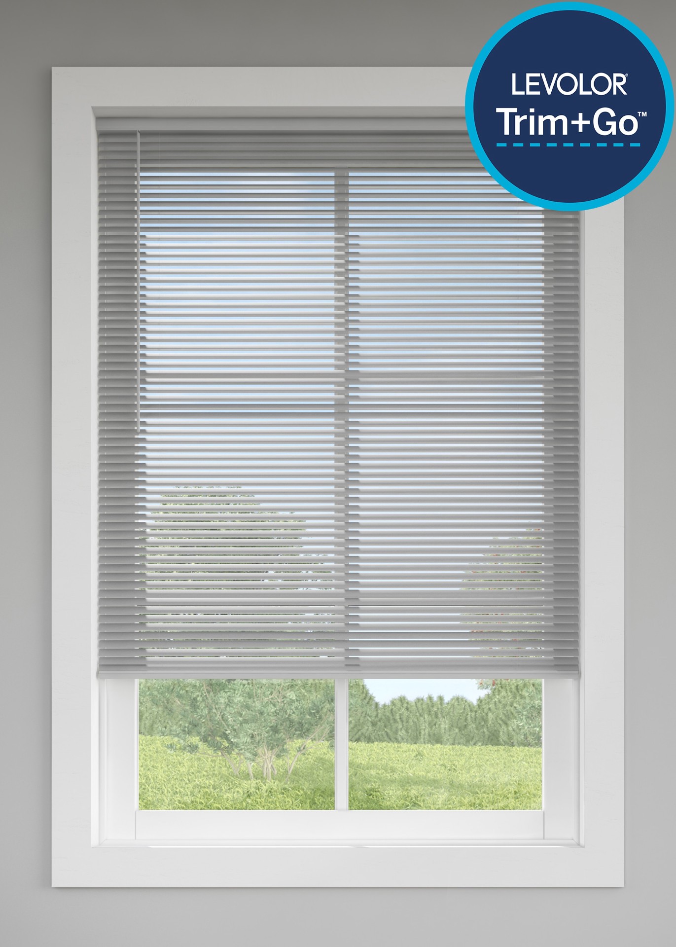 slide 1 of 6, LEVOLOR Trim+Go 1-in Slat Width 31-in x 72-in Cordless Nickel Aluminum Room Darkening Mini-blinds, 1 ct