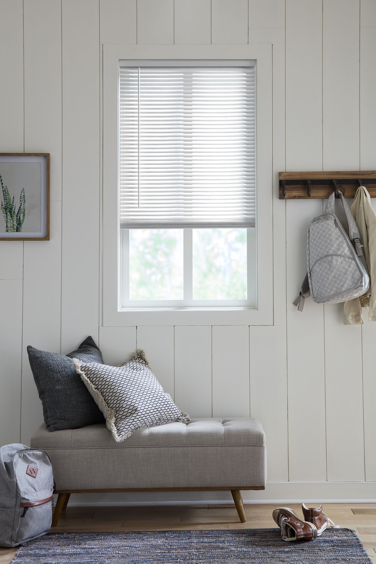 slide 5 of 6, LEVOLOR Trim+Go 1-in Slat Width 60-in x 72-in Cordless White Aluminum Room Darkening Mini-blinds, 1 ct