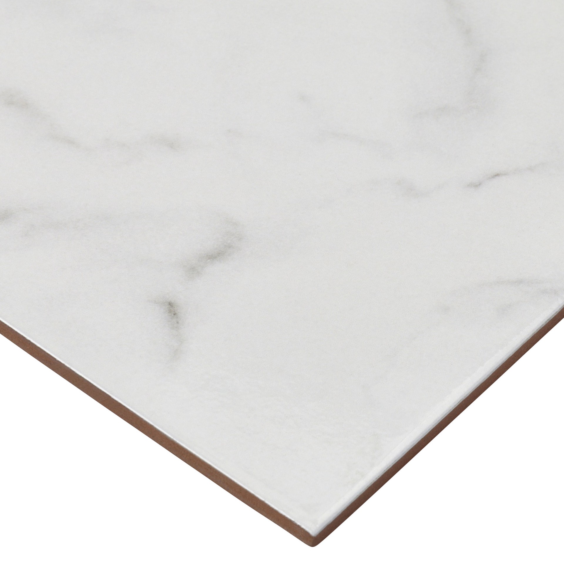 slide 2 of 6, Style Selections Bianco Calacata Bianco Calacata White 12-in x 12-in Glazed Ceramic Floor and Wall Tile ( 1.048-sq ft Piece ), 1 ct