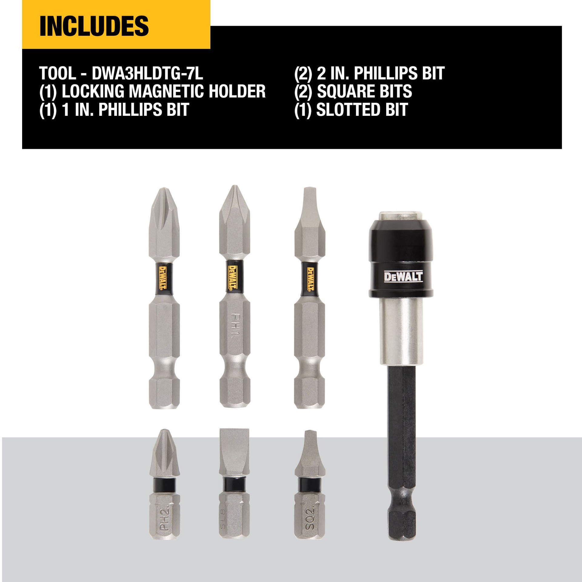 slide 2 of 6, DEWALT 7-Pack Magnetic Screwdriving Bit Holder Set, 1 ct