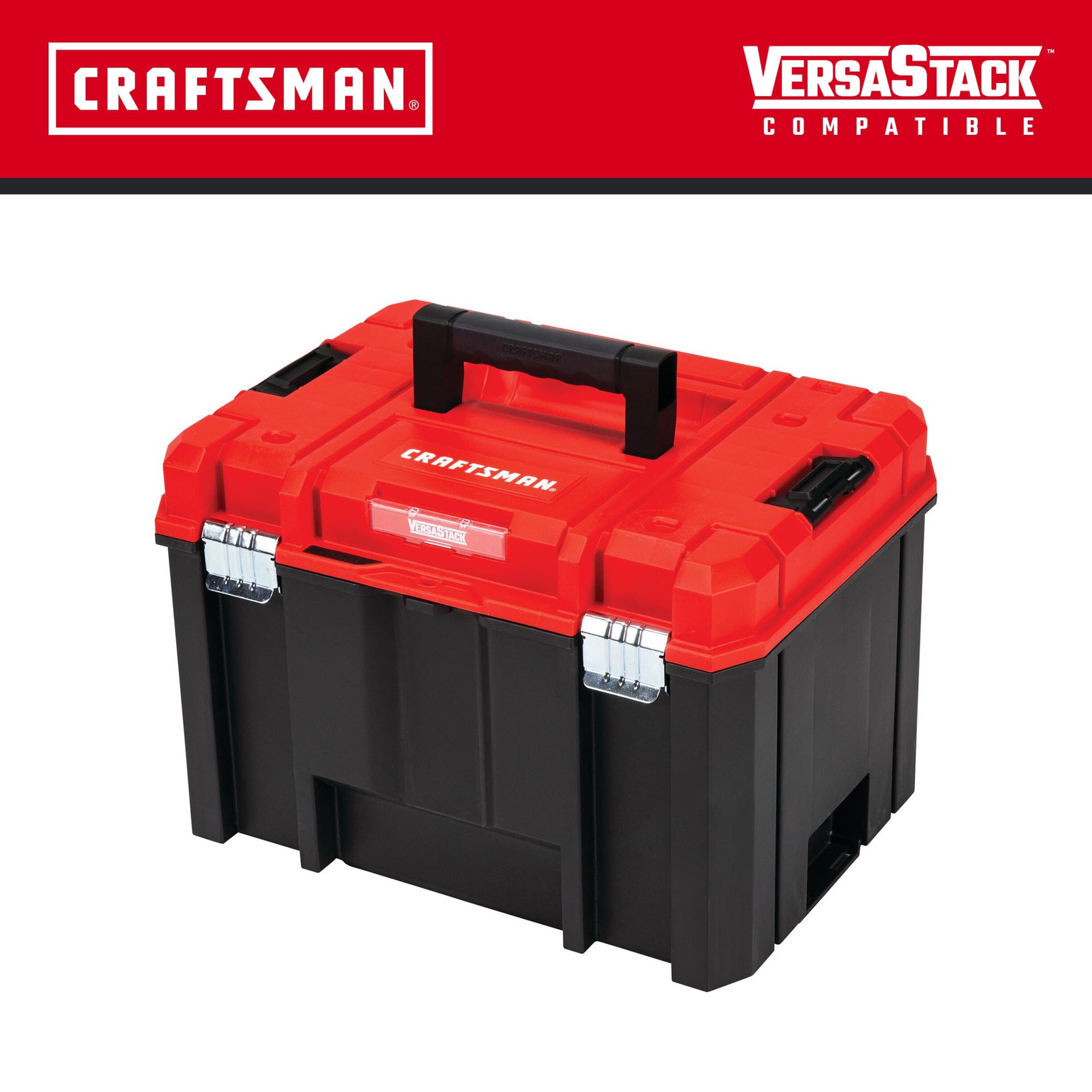 slide 3 of 6, CRAFTSMAN VERSASTACK 17-in W x 11.87-in H x 13.0-in D Red and Black Plastic Tool Box, 1 ct