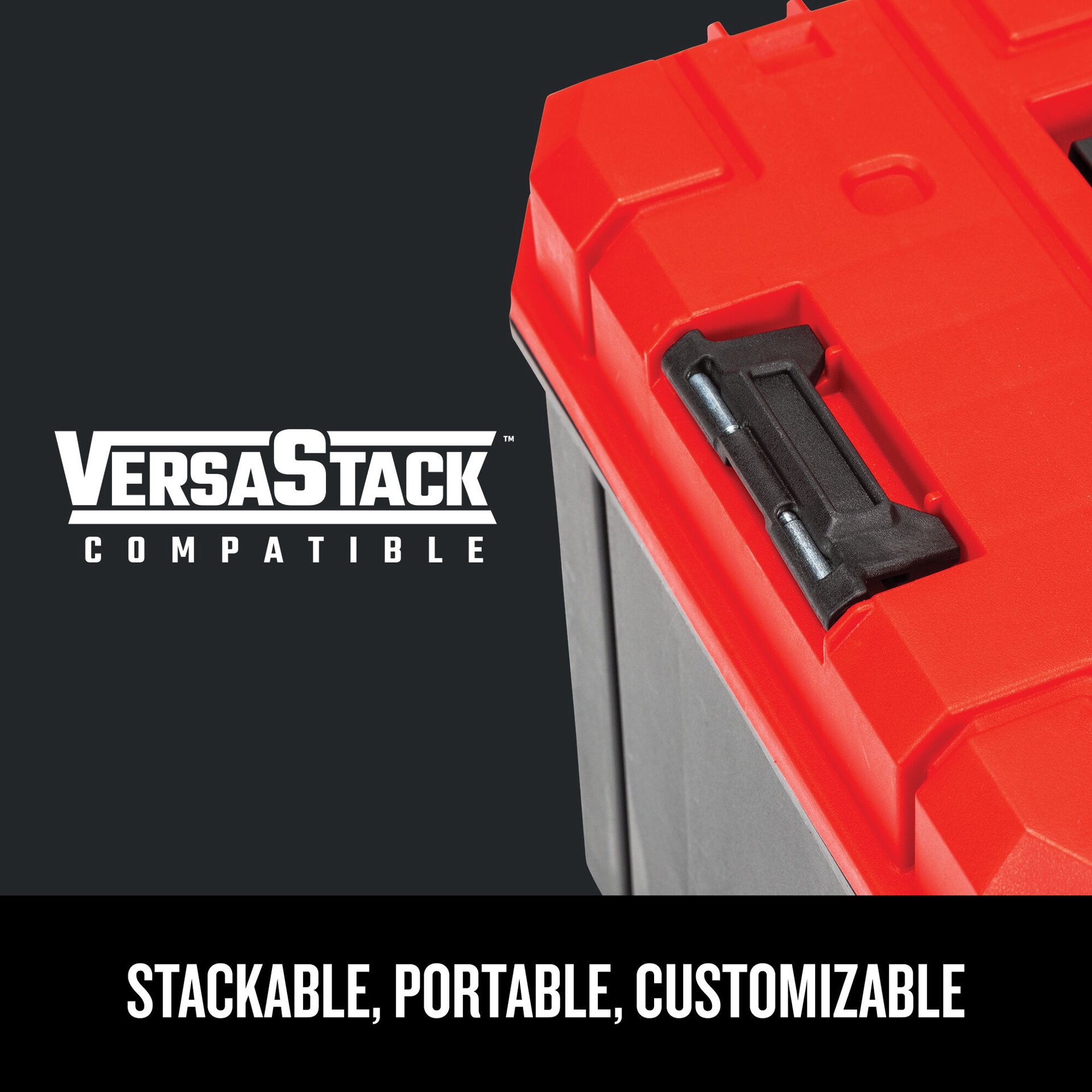 slide 5 of 6, CRAFTSMAN VERSASTACK 17-in W x 11.87-in H x 13.0-in D Red and Black Plastic Tool Box, 1 ct