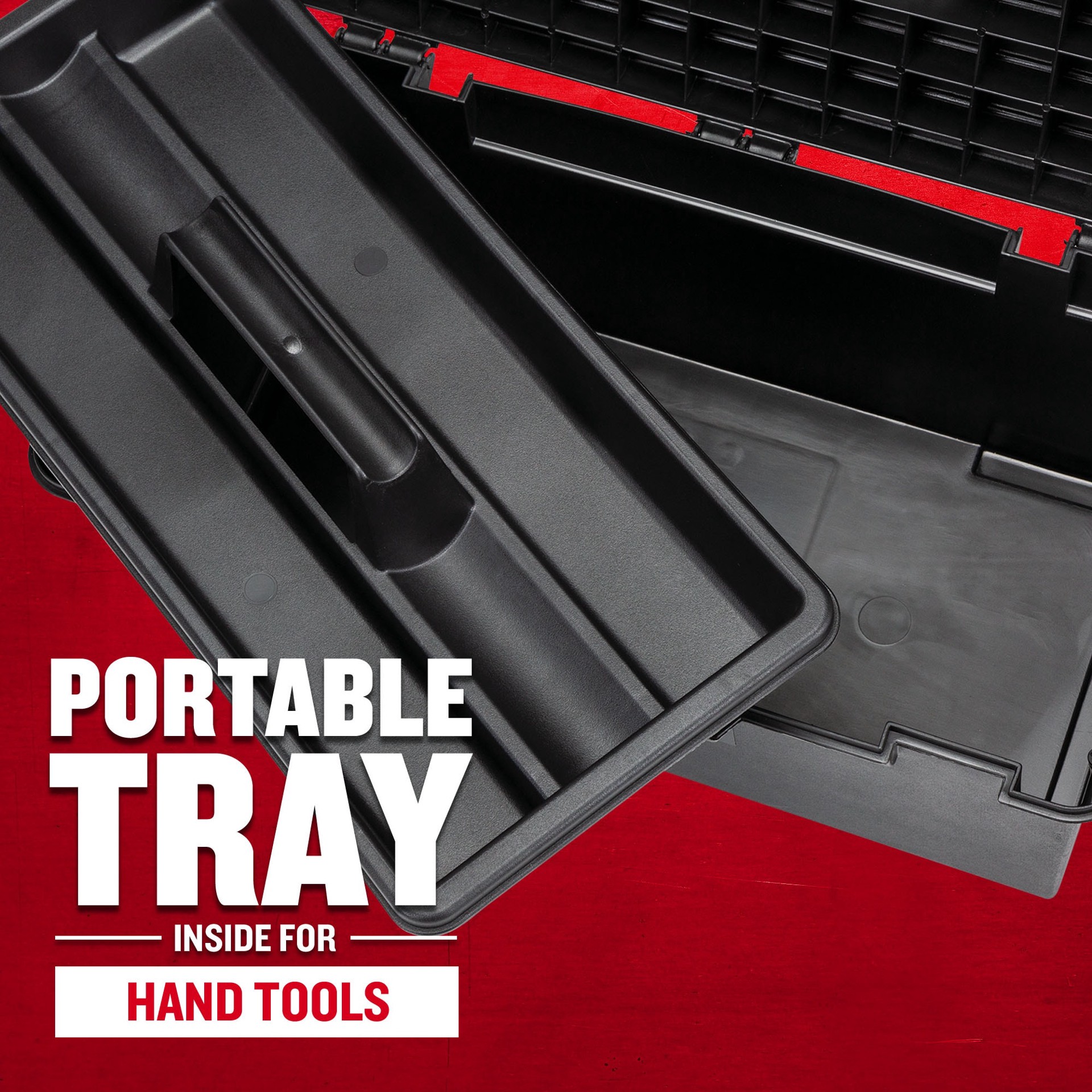 slide 4 of 6, CRAFTSMAN 16-in W x 6.4-in H x 8.5-in D Red and Black Plastic Tool Box, 1 ct