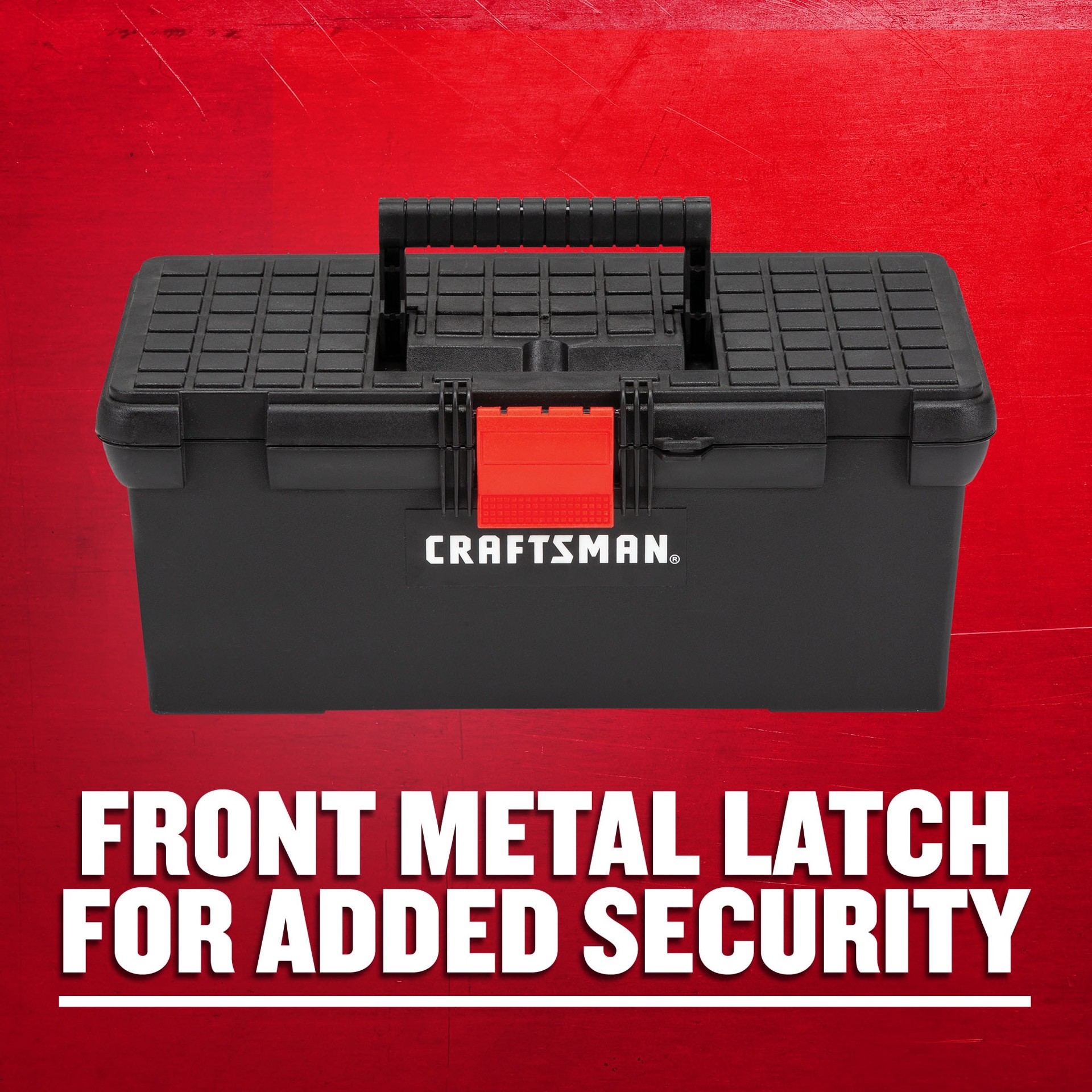 slide 5 of 6, CRAFTSMAN 16-in W x 6.4-in H x 8.5-in D Red and Black Plastic Tool Box, 1 ct