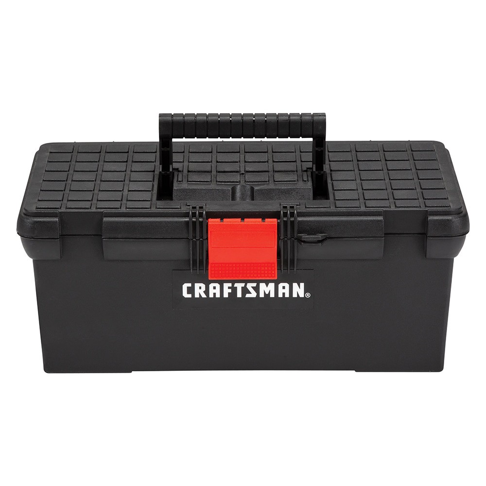 slide 1 of 6, CRAFTSMAN 16-in W x 6.4-in H x 8.5-in D Red and Black Plastic Tool Box, 1 ct