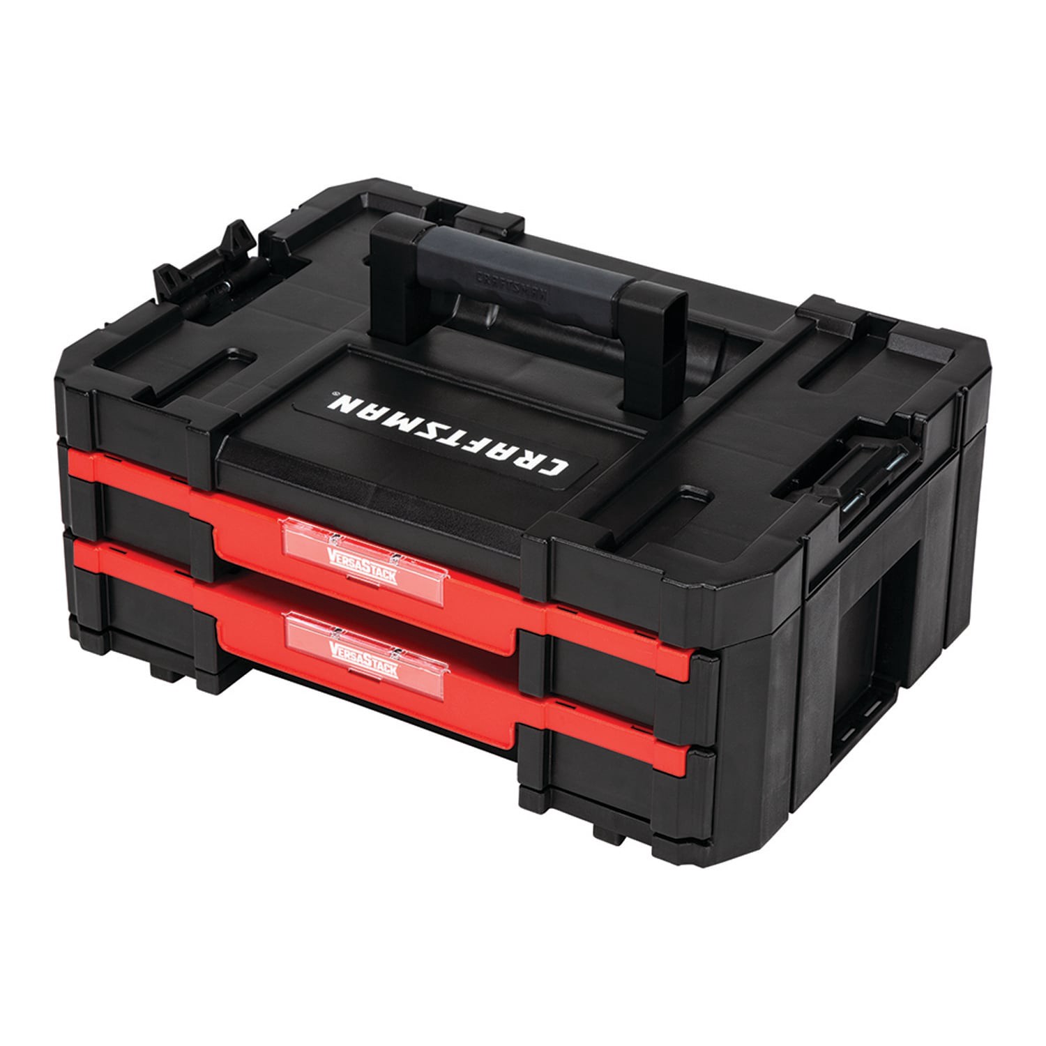 slide 1 of 6, CRAFTSMAN VERSASTACK 17-in W x 6.87-in H x 12.5-in D 2 -Drawer Red and Black Plastic Tool Box, 1 ct