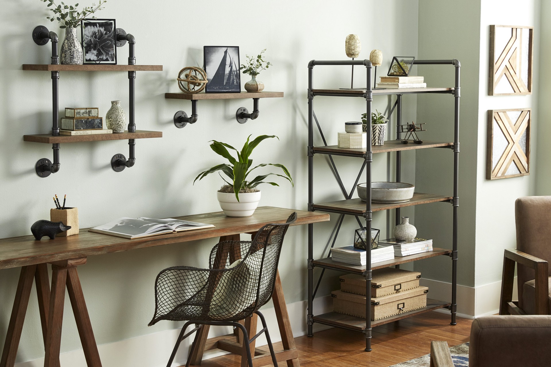 slide 2 of 6, allen + roth 8.0-in D x 23.75-in L Rustic MDF Rectangular Shelf kit, 1 ct