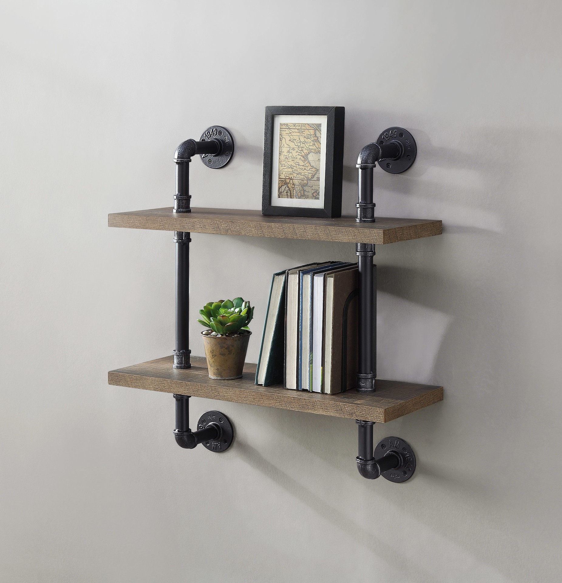 slide 6 of 6, allen + roth 8.0-in D x 23.75-in L Rustic MDF Rectangular Shelf kit, 1 ct