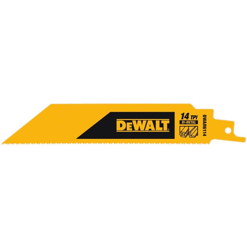 slide 1 of 6, DEWALT Bi-metal 6-in 14 TPI Metal cutting Reciprocating Saw Blade, 1 ct