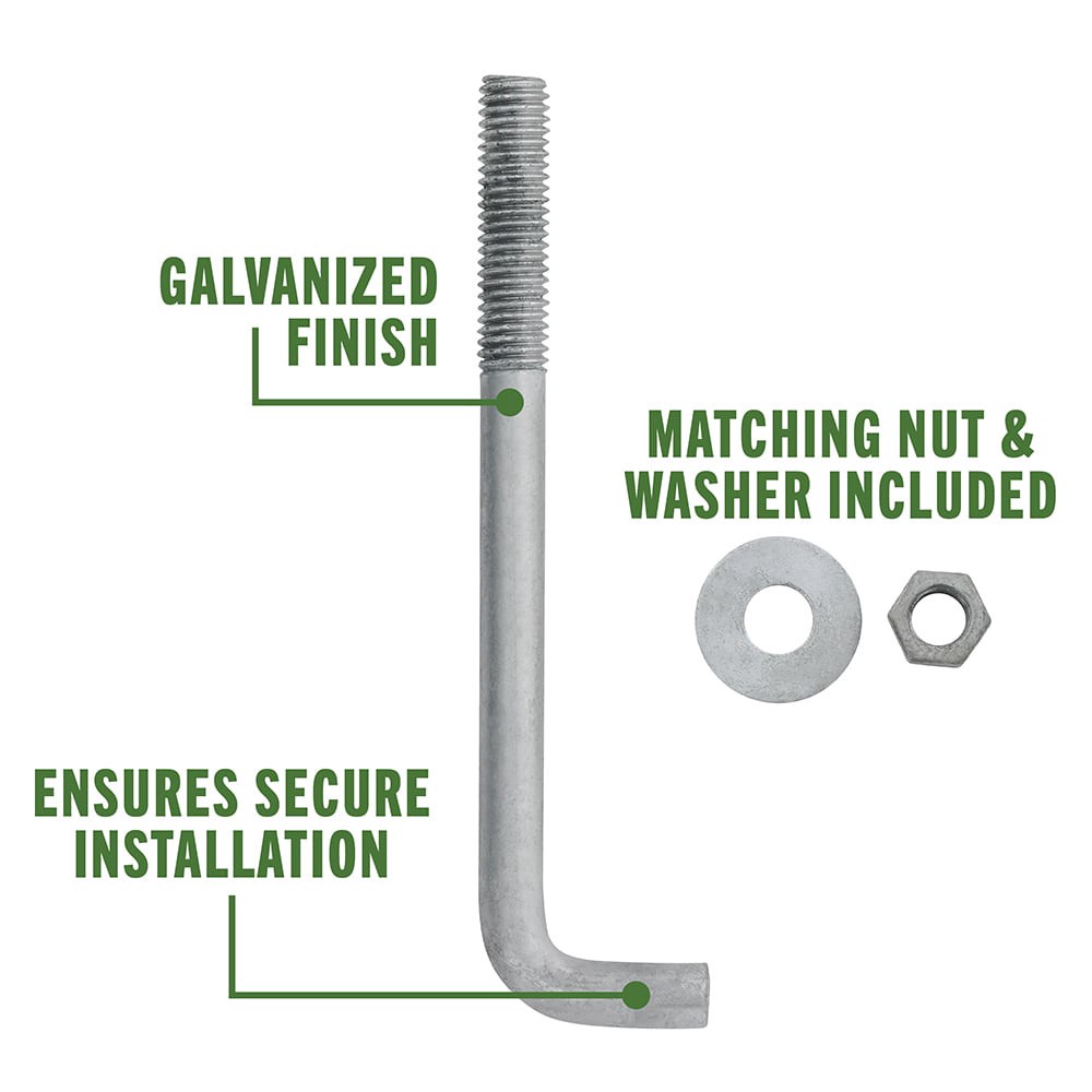 slide 3 of 6, Hillman 1/2-in 1/2-in x 6-in Galvanized Exterior Coarse Thread Anchor Bolt, 1 ct