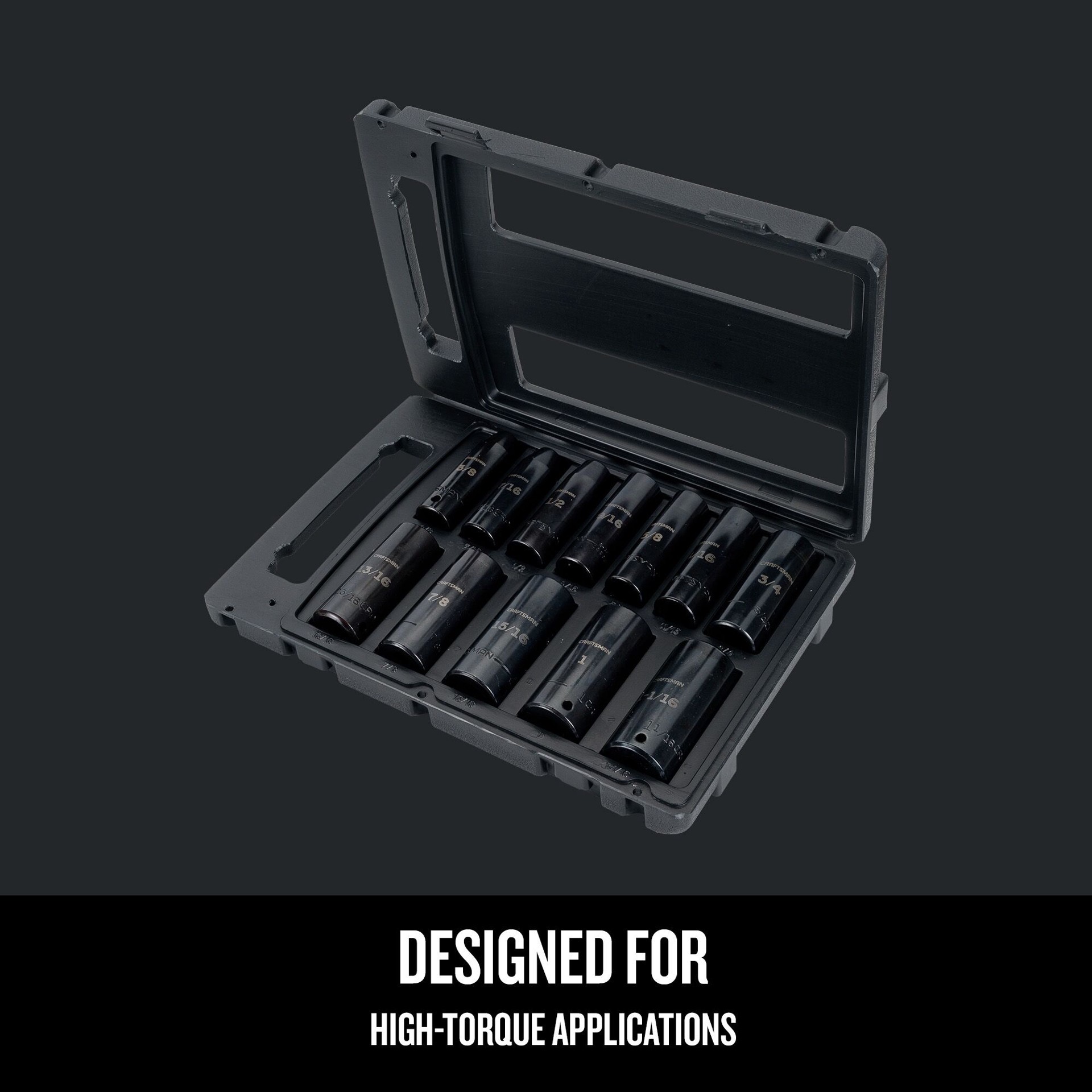 slide 5 of 6, CRAFTSMAN 12 -Piece Standard (SAE) 1/2-in Drive Set 6-point Impact Socket Set, 1 ct