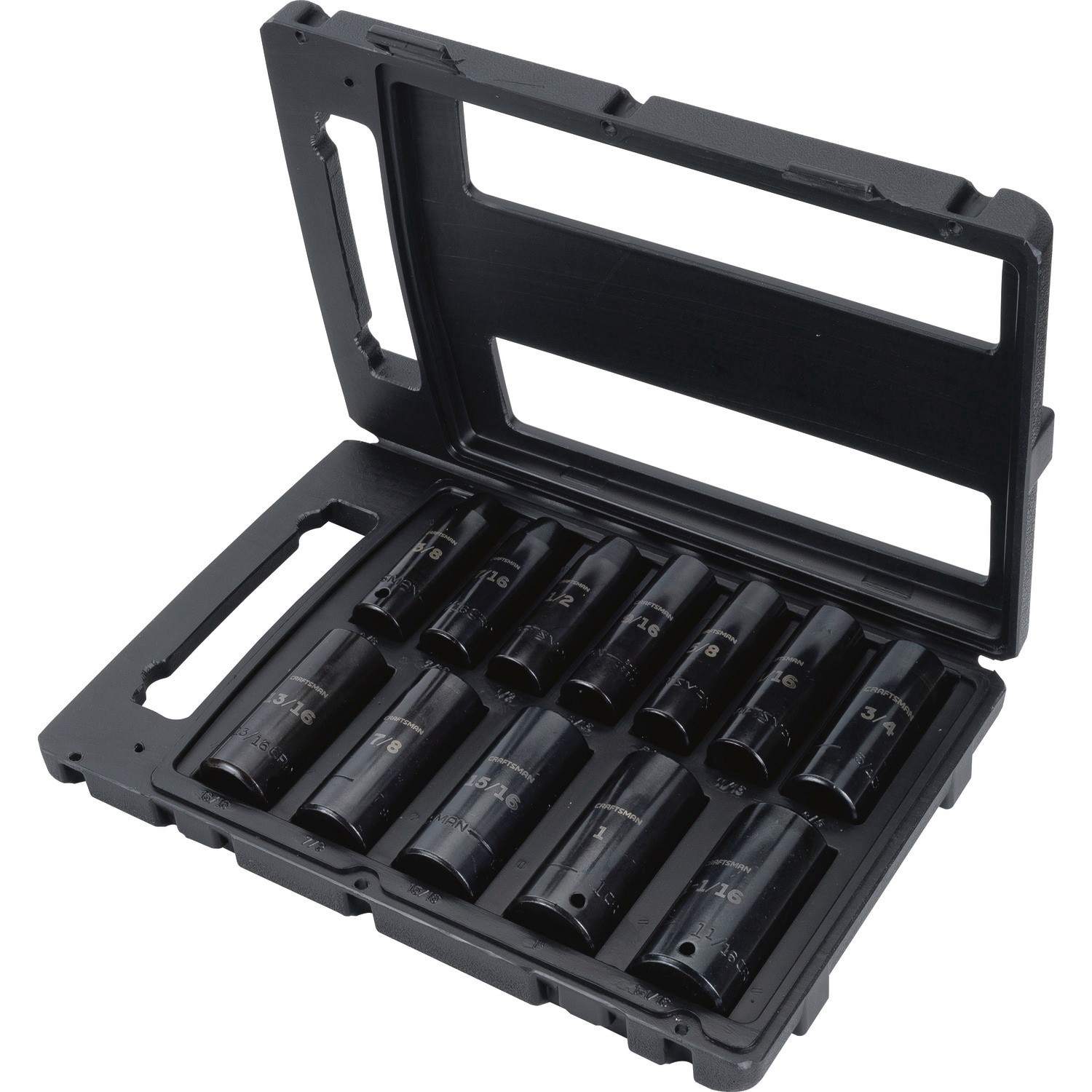 slide 6 of 6, CRAFTSMAN 12 -Piece Standard (SAE) 1/2-in Drive Set 6-point Impact Socket Set, 1 ct