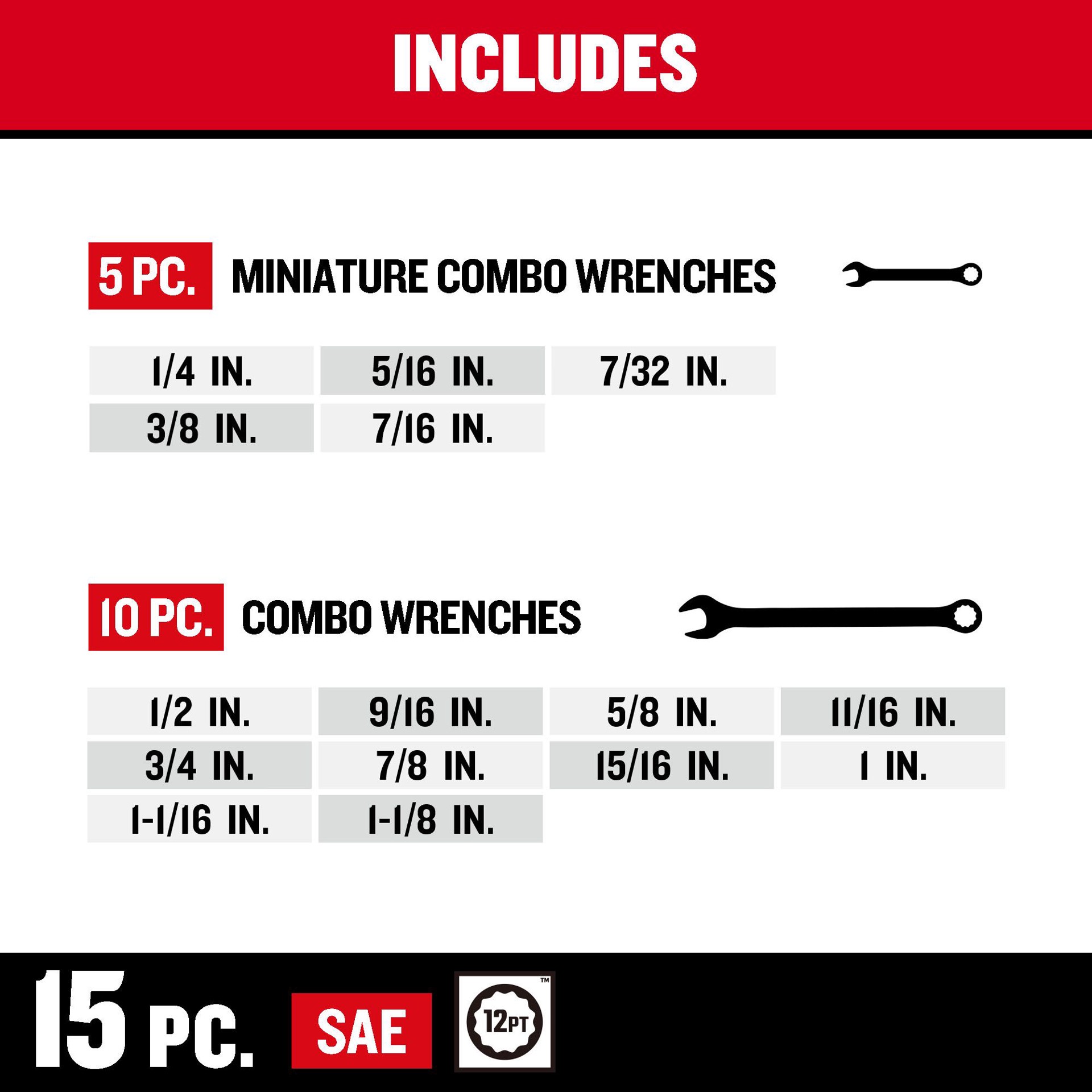 slide 3 of 6, CRAFTSMAN 32 -Piece Set Metric and standard (SAE) Standard Combination Wrench (no case), 1 ct