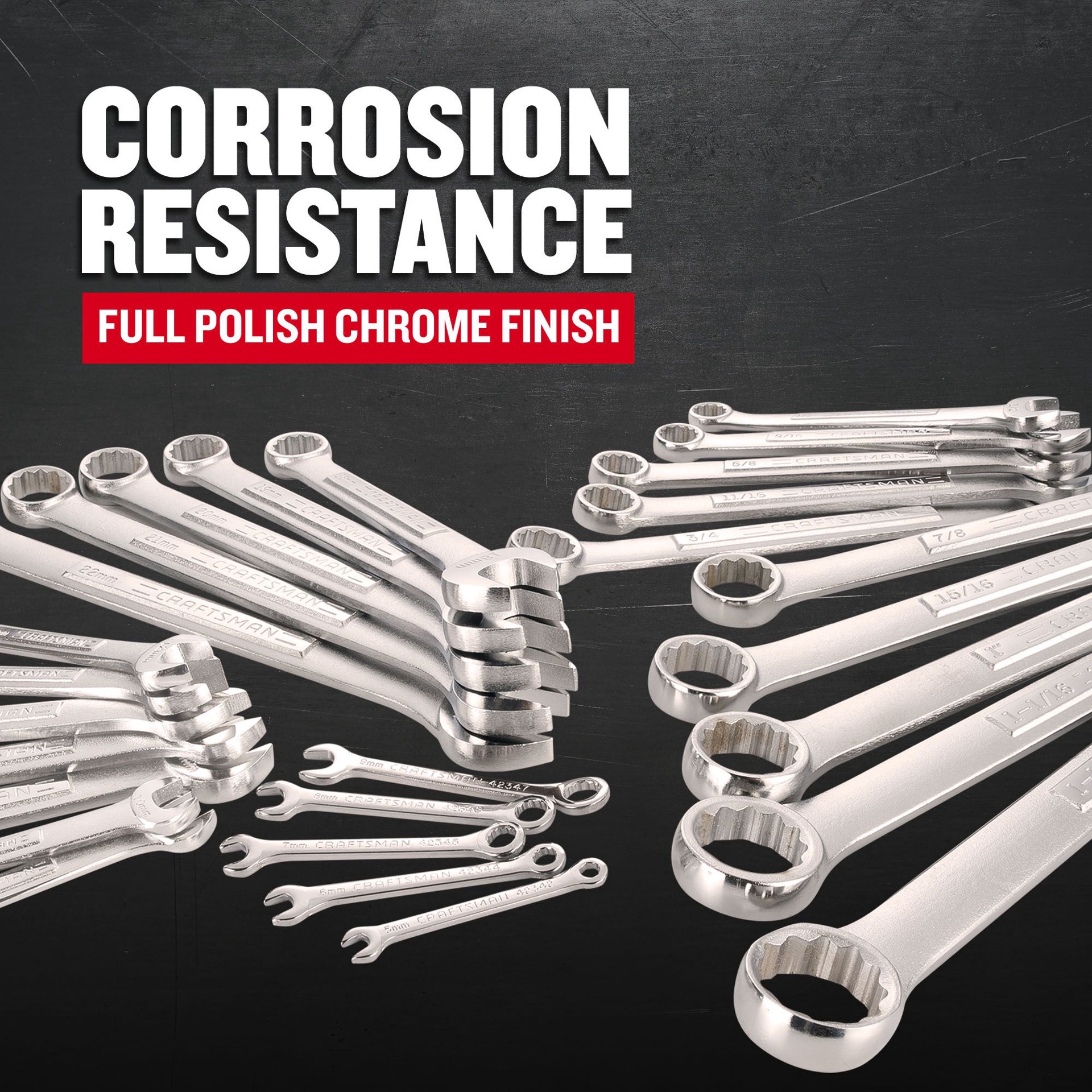 slide 5 of 6, CRAFTSMAN 32 -Piece Set Metric and standard (SAE) Standard Combination Wrench (no case), 1 ct