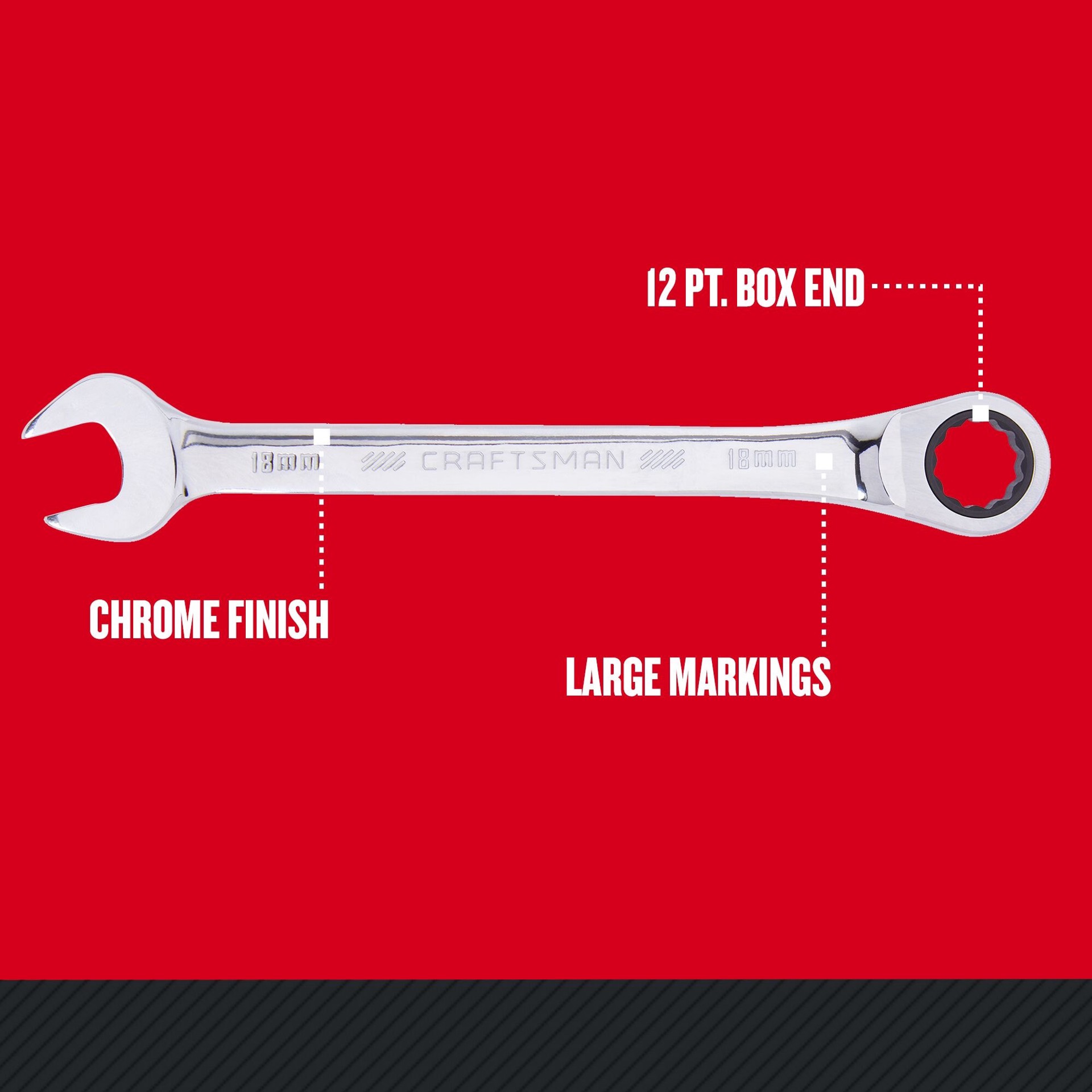slide 2 of 6, CRAFTSMAN 18mm Metric Ratchet Wrench, 1 ct