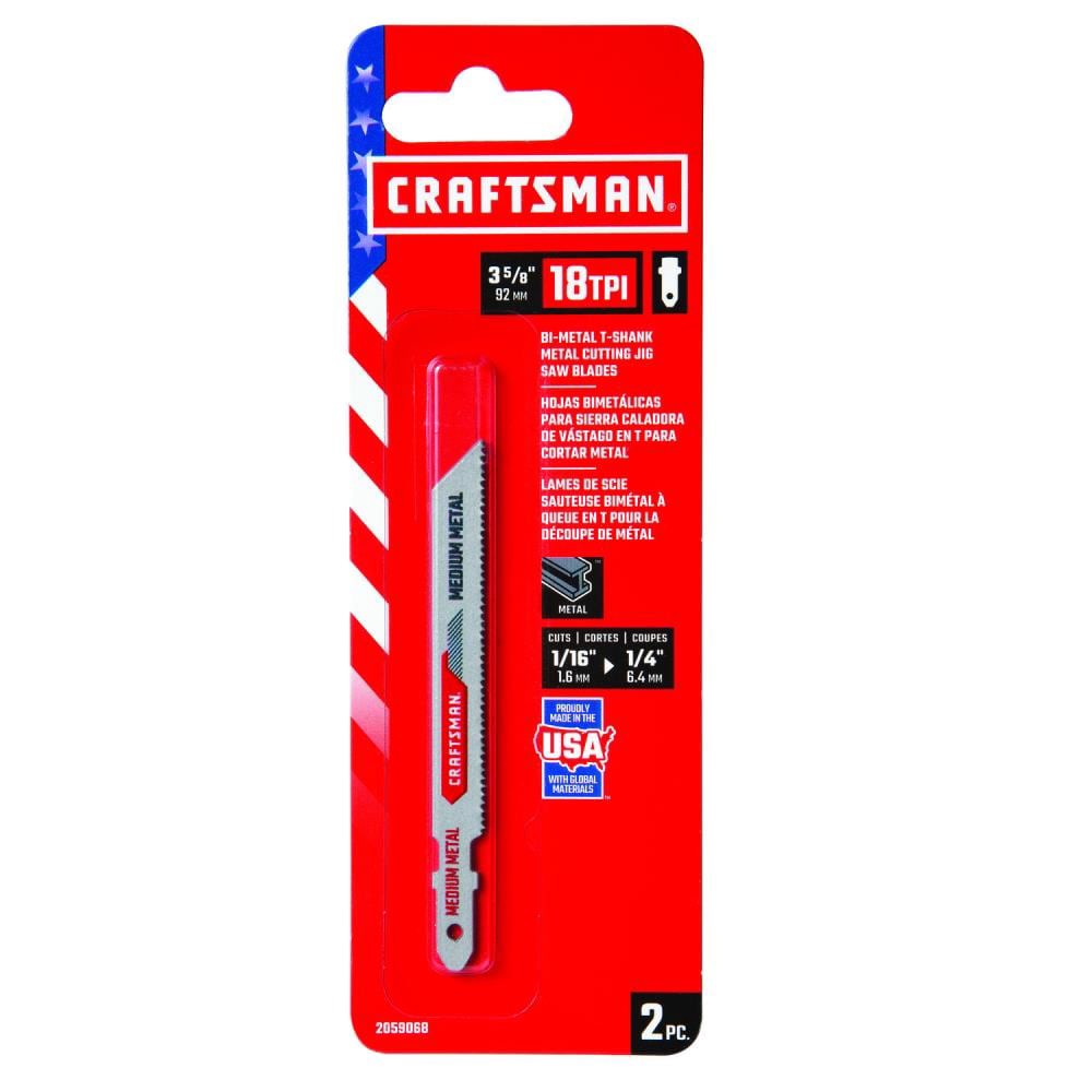 slide 2 of 5, CRAFTSMAN 3-5/8-in 18 TPI T-shank Bi-metal Jigsaw Blade Set ( 2 -Pack ), 1 ct