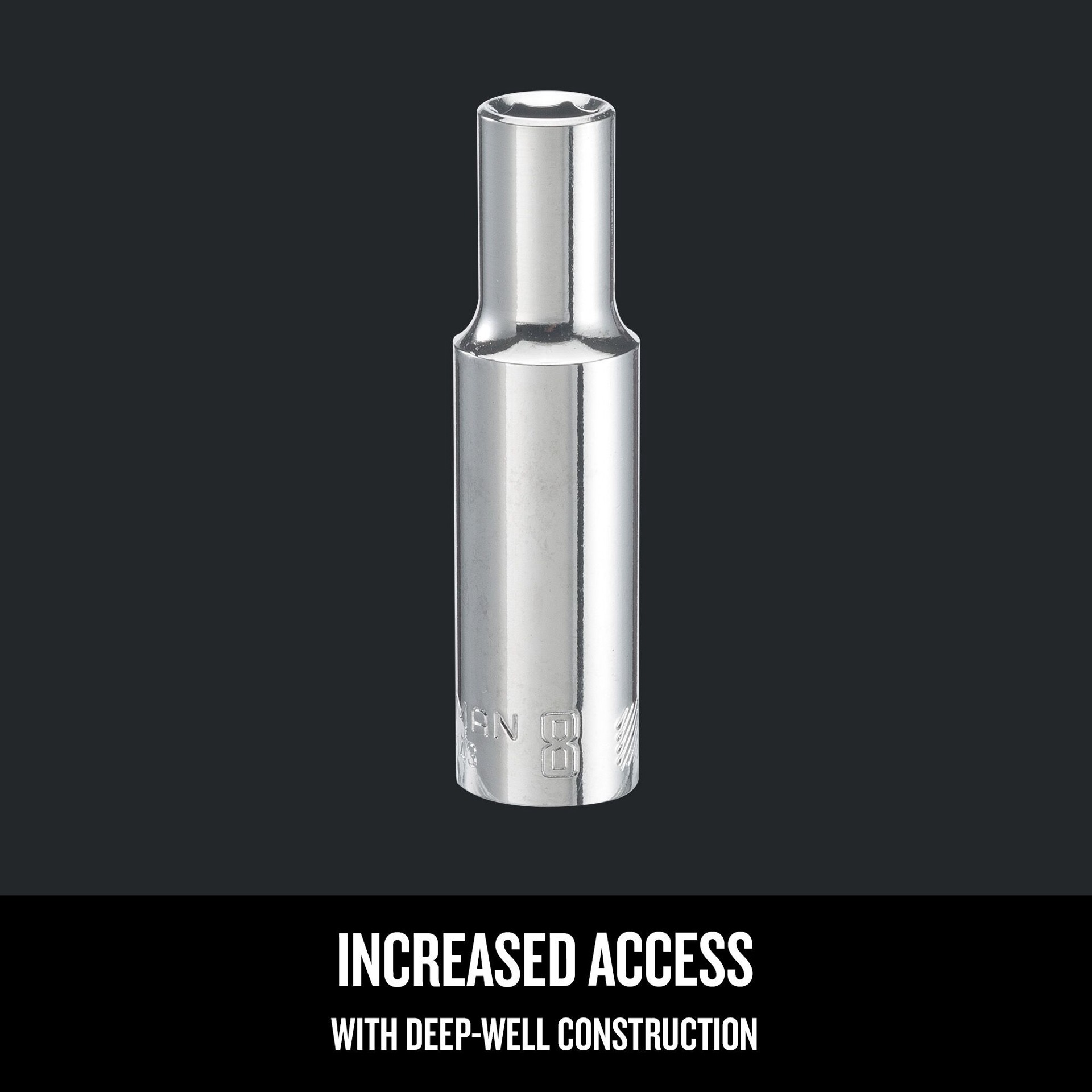 slide 3 of 6, CRAFTSMAN 3/8-in Drive Metric 8mm Deep Socket, 1 ct