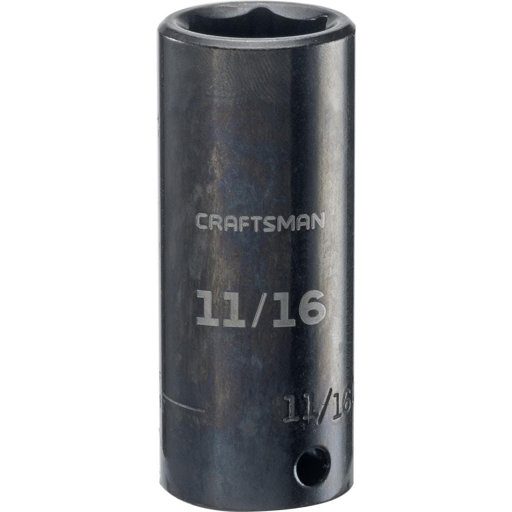 slide 1 of 6, CRAFTSMAN Standard (SAE) 3/8-in Drive 11/16-in 6-point Impact Socket Individual, 1 ct